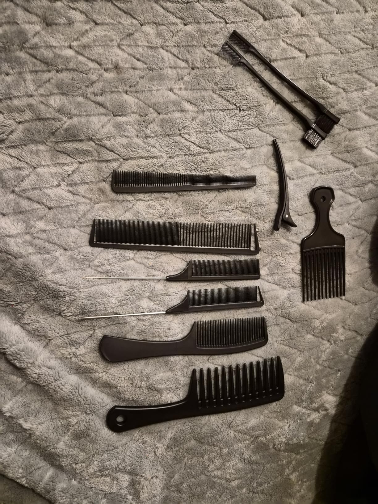 SALONSILK 4PCS Professional Comb Set, Wide Tooth Rat Tail Fine Tooth Hair Combs, Braiding Cutting Barber Styling Curly Parting Set for Men and Women customer photo 1