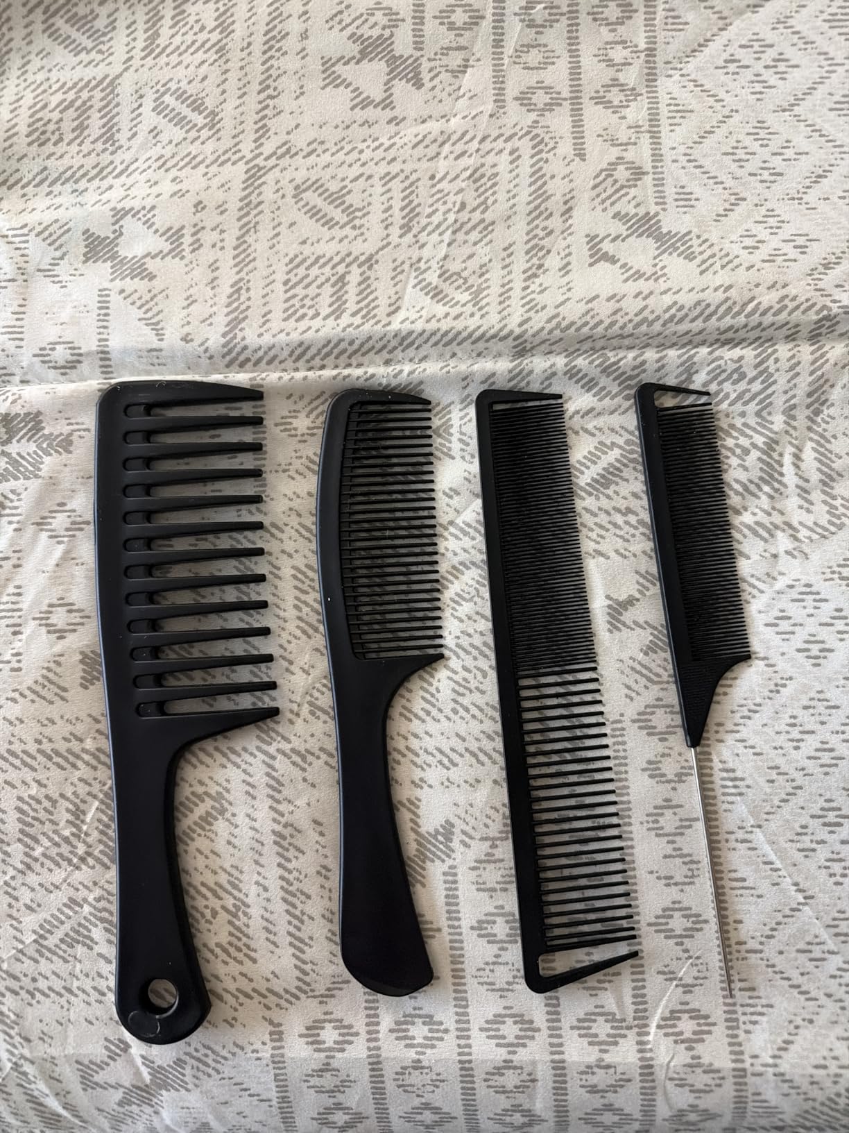SALONSILK 4PCS Professional Comb Set, Wide Tooth Rat Tail Fine Tooth Hair Combs, Braiding Cutting Barber Styling Curly Parting Set for Men and Women customer photo 2