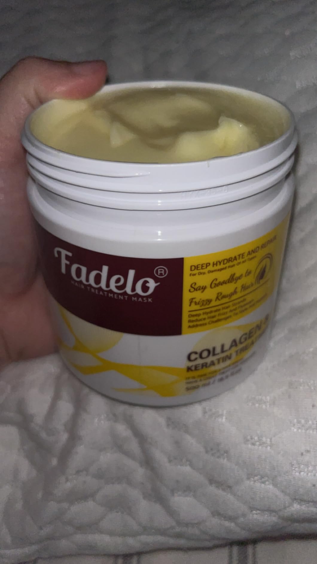 Collagen Hair Mask for Dry Damaged Hair, Keratin Repair 500ml | Keratin, Silk Protein & B5; Sulfate-Free & Paraben-Free; smooths frizz, adds shine; for color-treated, curly & all hair types customer photo 2