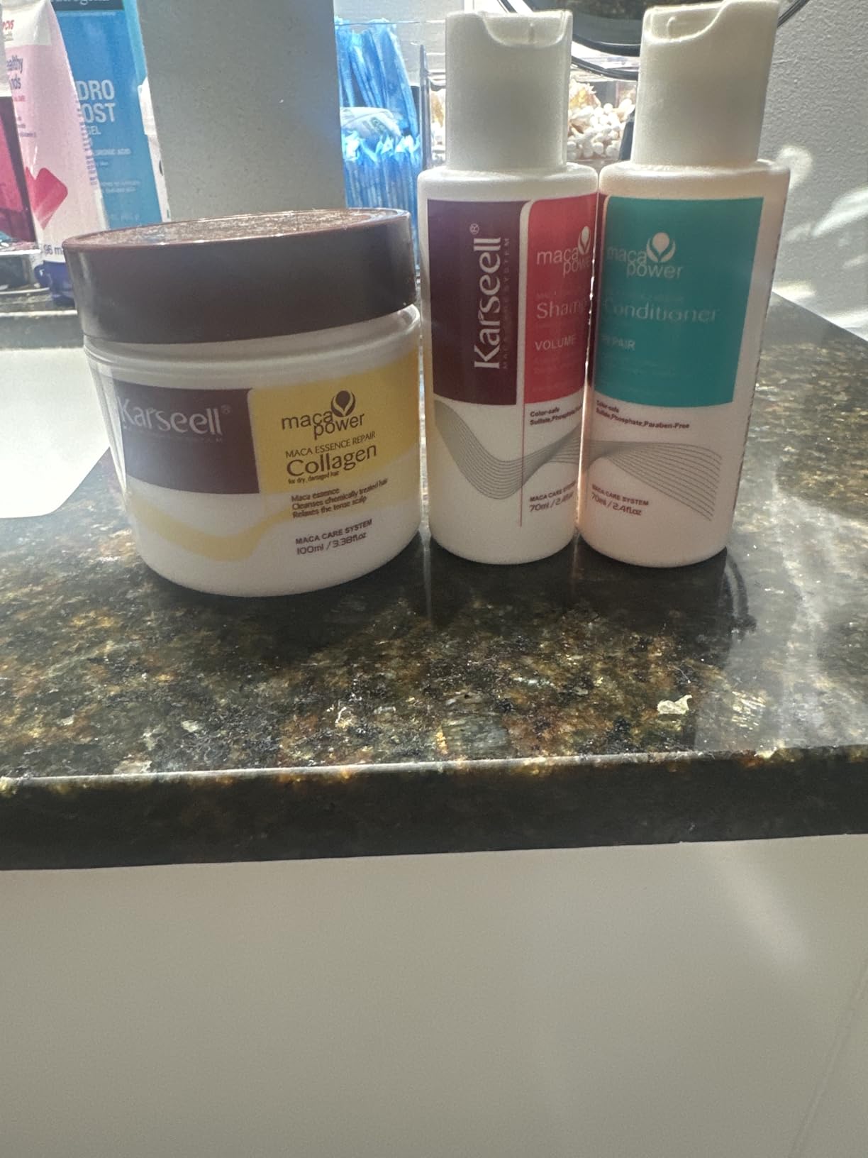 Karseell Travel Shampoo & Conditioner Set with Collagen Hair Mask | 3-Piece Travel Hair Care Set with 70ml Shampoo, 70ml Conditioner & 100ml Collagen Hair Mask customer photo 1