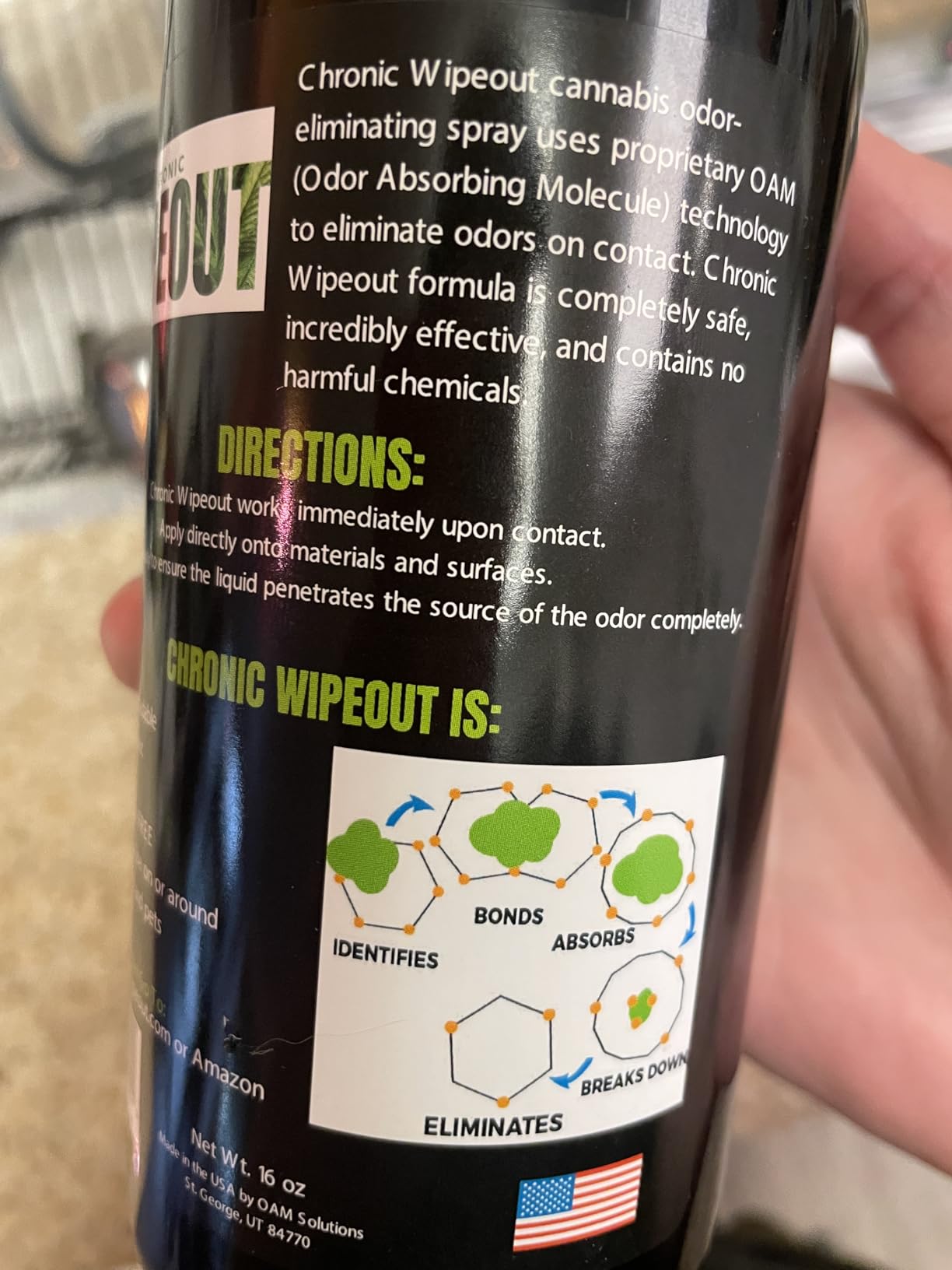 Chronic Wipeout Smoke Odor Eliminator Spray, Bamboo Teak, 16 oz | Deodorizer for strong smoke smells in homes, cars, offices, clothes, hands and hair. Eliminates odor at the source customer photo 2
