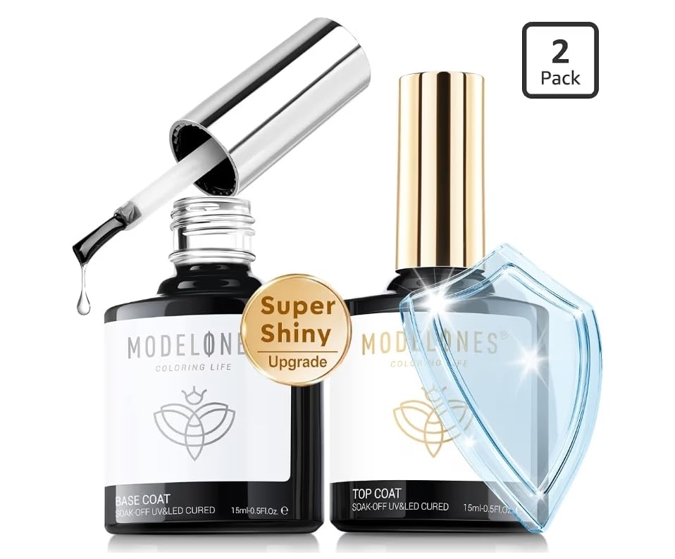 modelones Gel Nail Polish Set 2Pcs 15ml French Manicure Kit White Nude Pink | French Tip Gel Polish Natural Nail Art, Jelly Sheer Gel Polish Soak Off UV LED Classic, DIY at Home or Salon, Gift for Women customer photo 1
