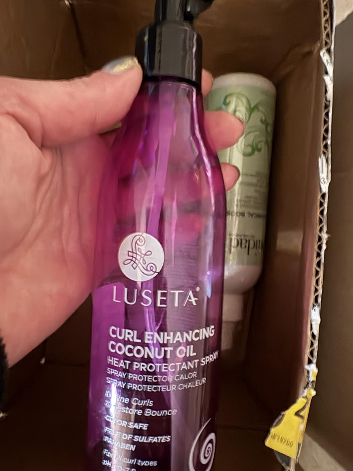 Luseta Curl Heat Protectant Spray for Curly & Wavy Hair, 8.5 oz | Thermal Protection, Define Curls & Restore Bounce, Reduces Frizz, Coconut Oil, Argan Oil, for Women and Men customer photo 2