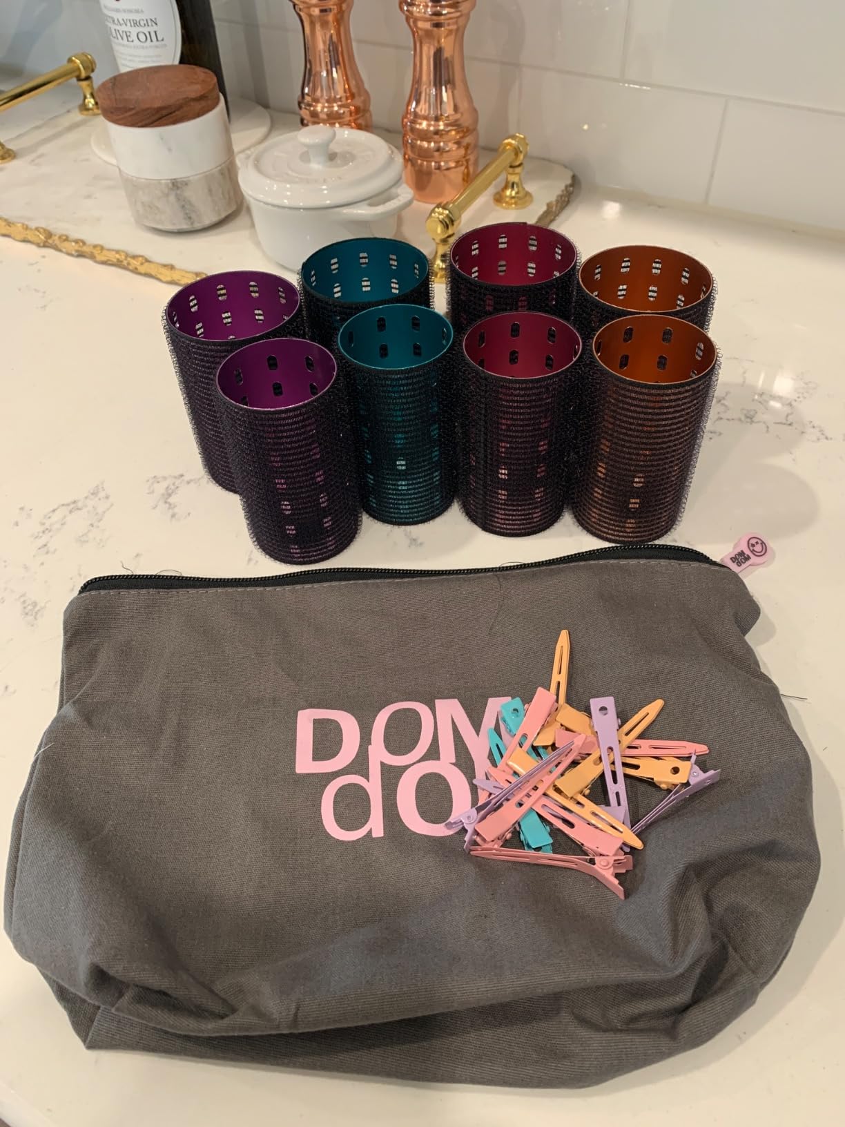 Metal Hair Rollers | Reusable metal rollers, creates volume & bounce, smooth frizz-free curls, salon-style blowout at home customer photo 1