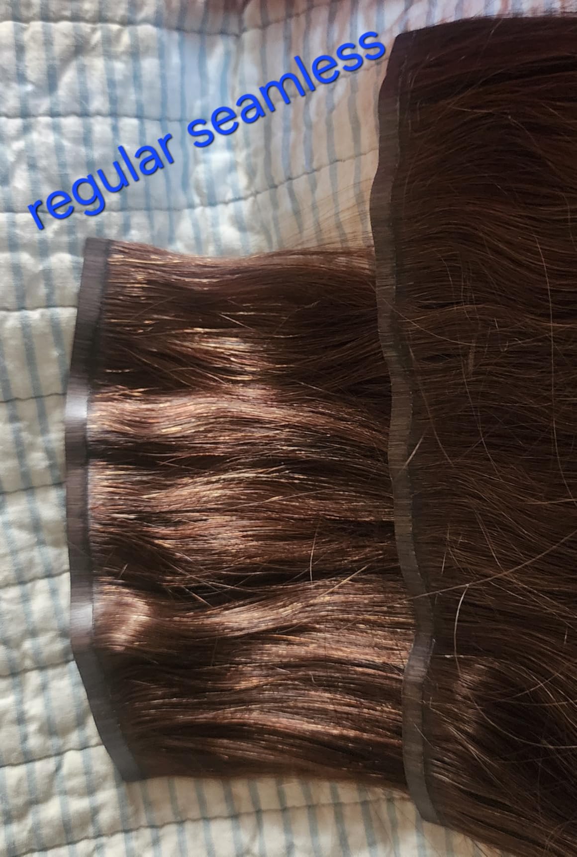 GOO GOO Invisi Edge Clip in Hair Extensions 18inch 130g 7Pcs Injected Seamless PU Clip in Hair Extensions, Virgin Real Human Hair, 1B Natural Black customer photo 2