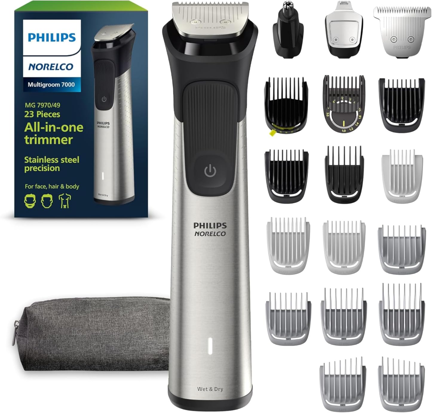 Norelco Philips All-in-One Series 7000 23-Piece Trimmer - Electric Shaver and Clipper for Face, Beard, Head & Body, Self-Sharpening Titanium Blades, 26 Length Settings (0.5-16 mm), MG7970/49 customer photo 1