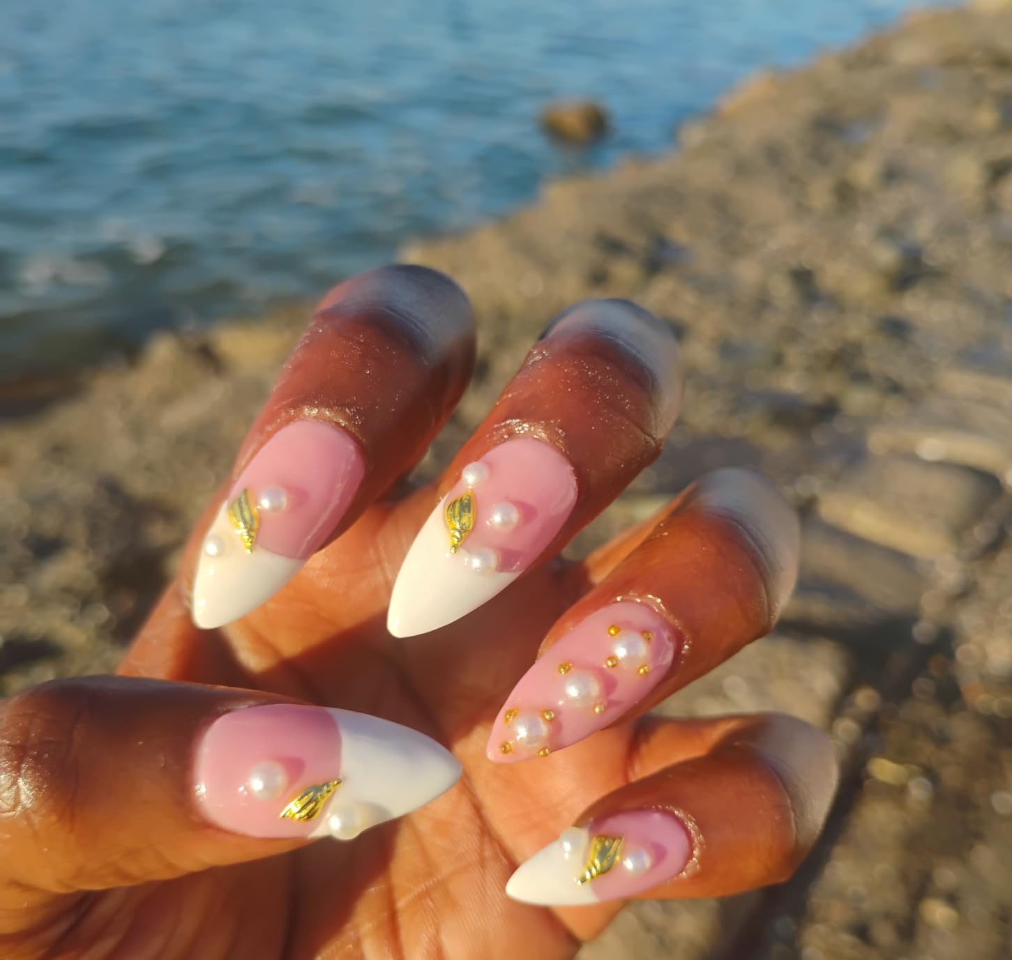 Beetles Medium Almond Nail Tips 576pcs 12 Sizes Pre-Etched Soft Gel Tips | Half Matte Full Cover Press on False Nail Tips Acrylic Nails DIY Extension Gift for Women customer photo 2