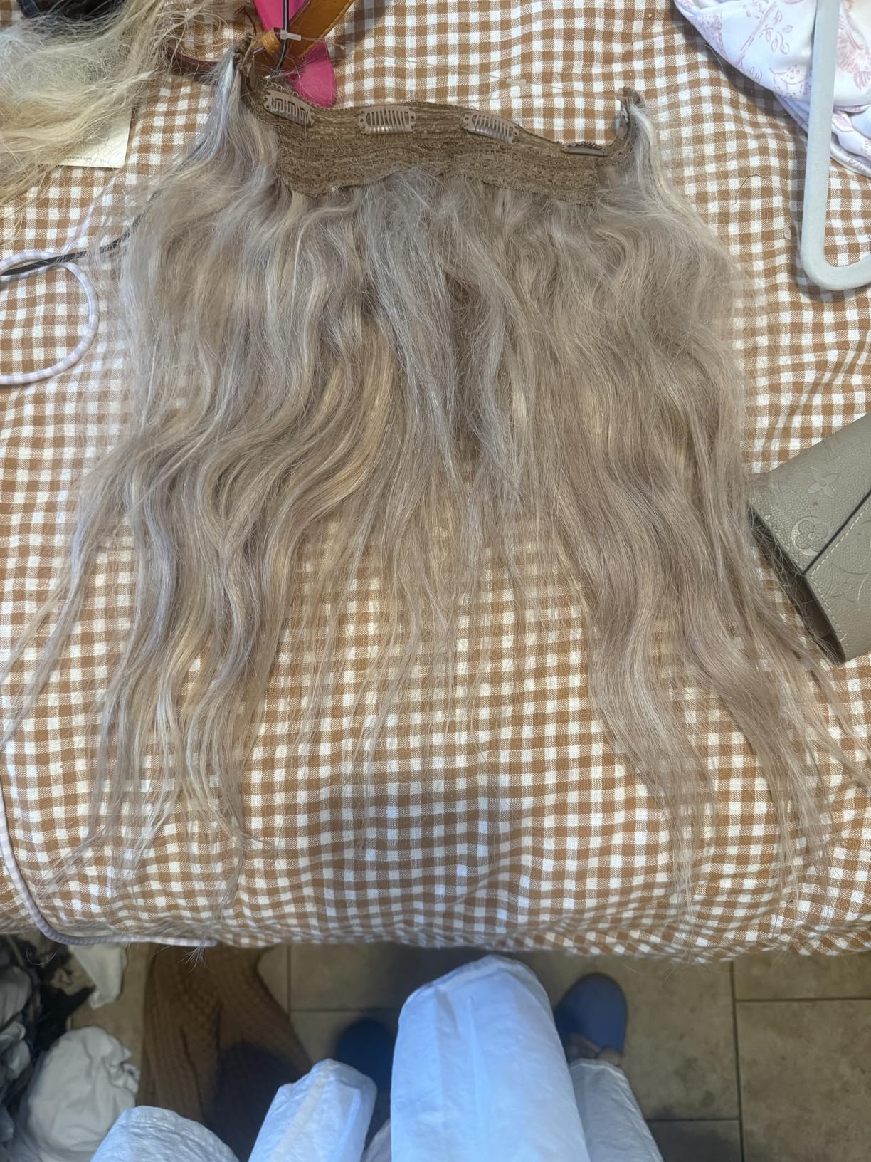 Luxy 100% Remy Human Hair - Halo Clip-In Hair Extensions -Natural Looking Volume & Length - One-Piece - Easy 5-Min Application 150 grams 12