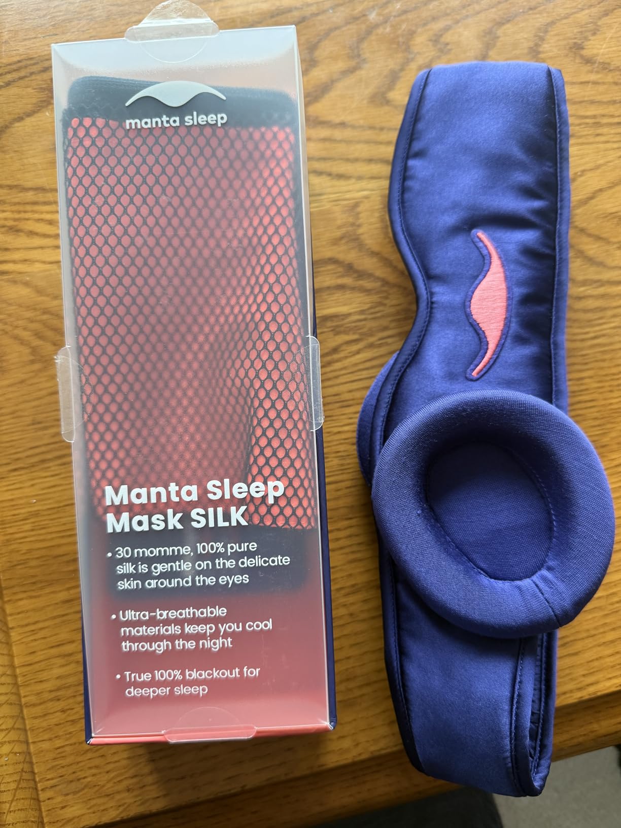 Manta Silk Sleep Mask - Premium 22 Momme Silk Eye Mask, Designed for Blackout Comfort, Breathable and Washable, Adjustable Fit (Purple) customer photo 1