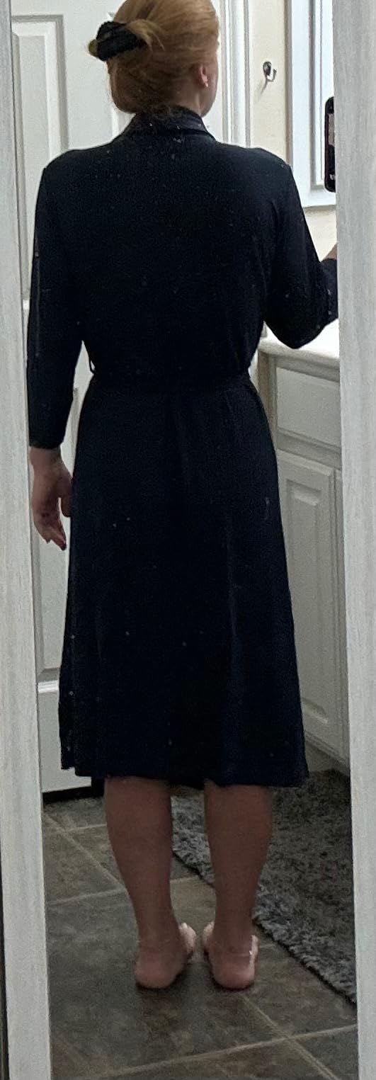 Ekouaer Robes for Women Long Waffle Knit Bathrobe Shawl Collar House Coats | 3/4 Sleeves, Mid-calf Length, Lightweight, Soft, Casual, Comfy, Removable Belt, SPA Kimono Nightgown with Pockets, Loungewear customer photo 1
