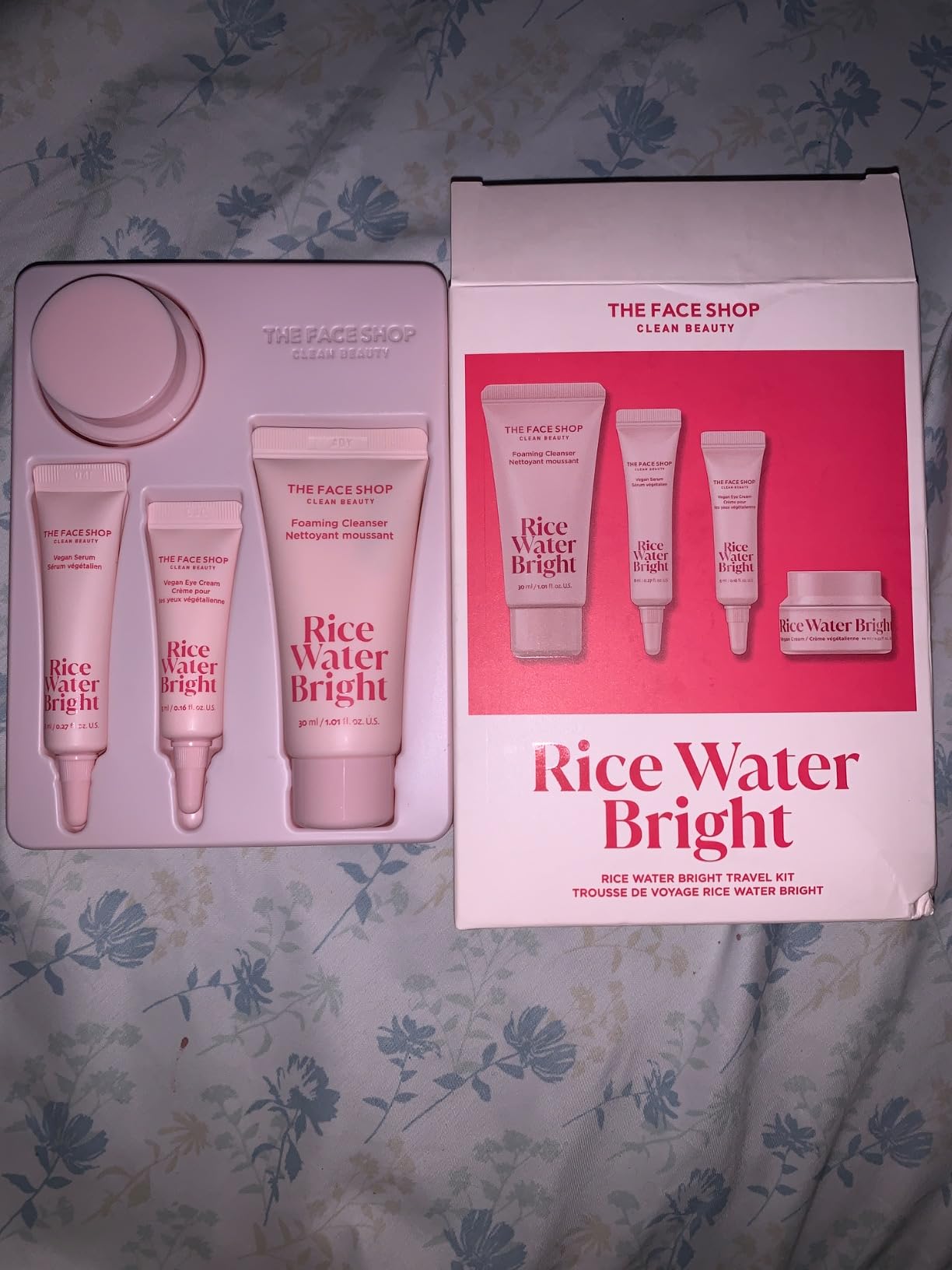 The Face Shop Rice Water Bright Travel Kit, Korean Skin Care Set with Ceramide, Gift Set - Gentle Face Wash & Vegan Skin Care (Serum, Cream, Eye Cream), Hydrating for Dry Skin, Daily Face Moisturizer customer photo 2