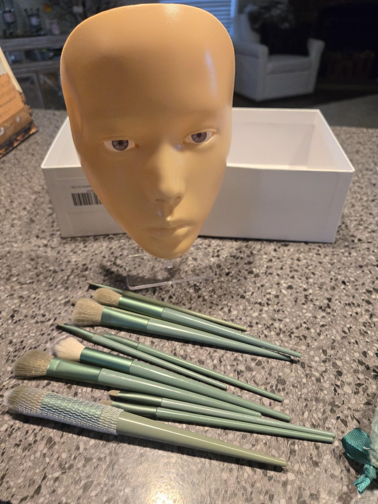 3D Makeup Practice Face, XIJIEMAO Mannequin Head For Makeup, Reusable Silicone Full Makeup Mannequin Head With Stand And Brush Set, Eye Shadow Makeup Face Board, Emerging Makeup Artist, Girl'S Gift customer photo 1
