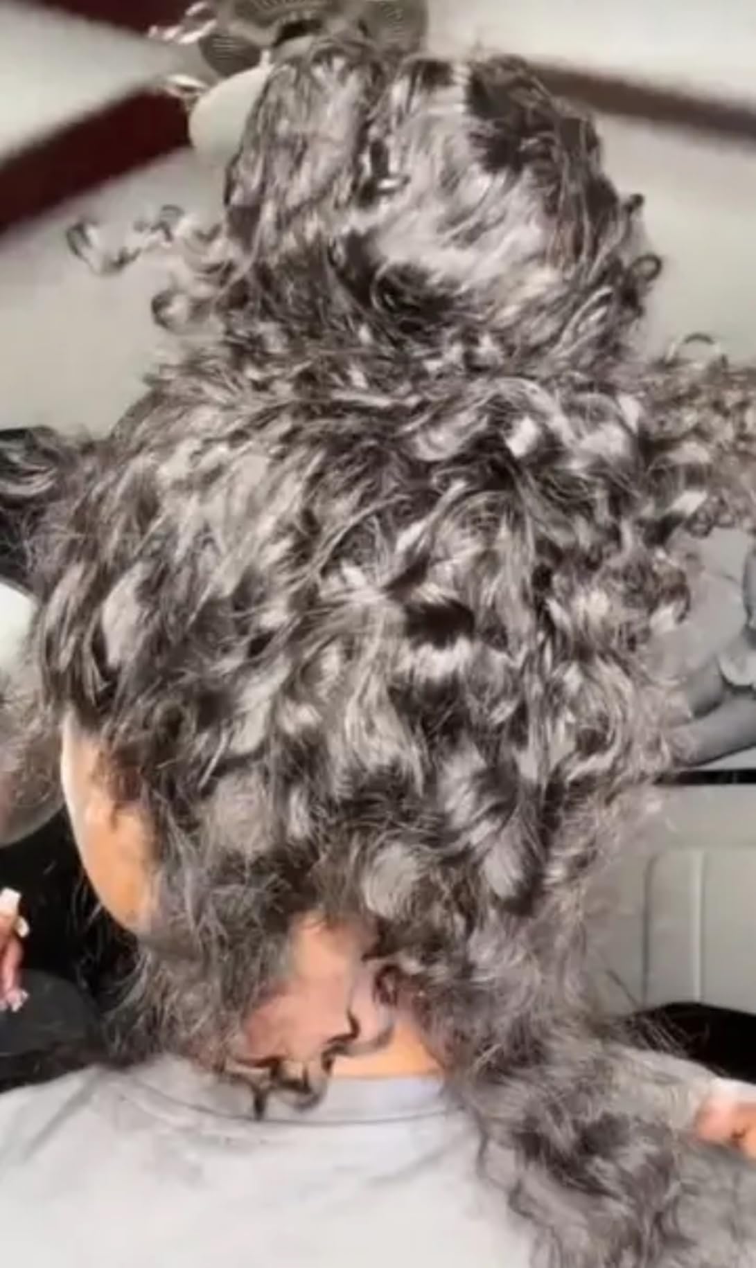 Ebarly Hidden Strap Water Wave 360 Glueless Wigs Human Hair Pre Plucked Pre Bleached Human Hair Wig With Drawstring 220 Density Wet and Wavy HD Full Lace Front Wigs Human Hair 26 inch customer photo 2