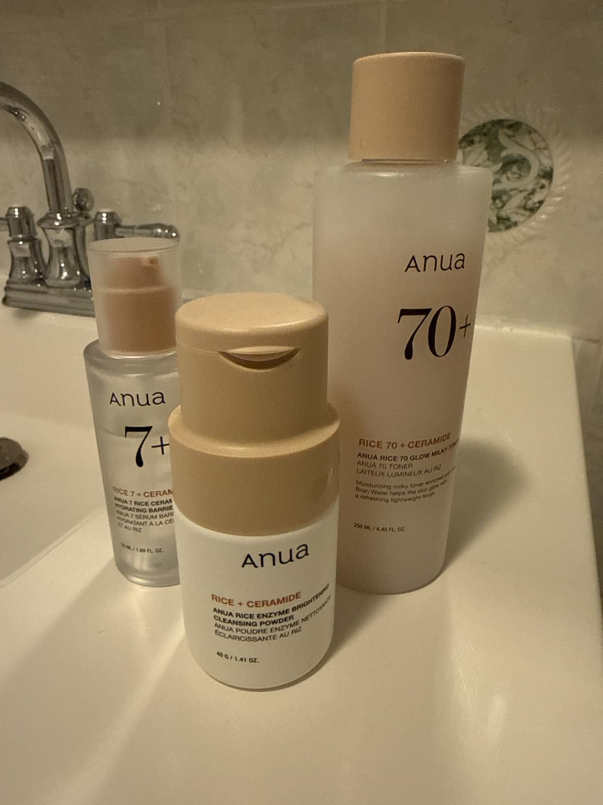 Anua Rice Skin Care Set, Cleansing Powder Face Wash, Milky Toner & Hydrating Serum with Ceramide, Hyaluronic Acid, Hydration & Skin Barrier Repair for Glow Glass Skin, Non-Comedogenic, Korean Skincare customer photo 1