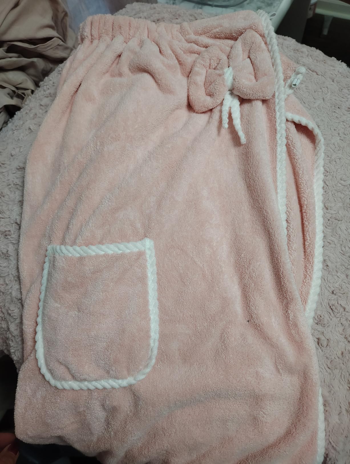 Towel Wrap Women Shower Robe Adjustable Closure Bathrobe with Hair Drying Towel & Spa Wraps customer photo 1