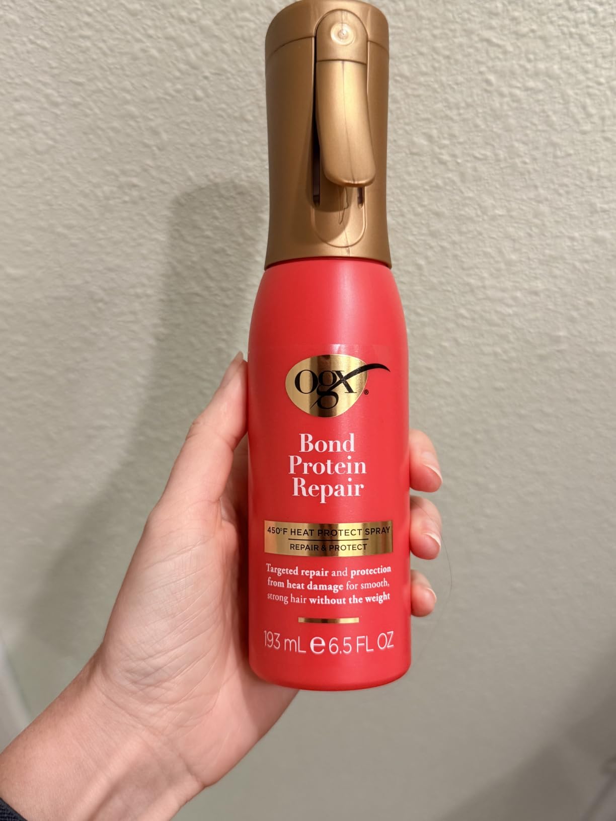 OGX Bond Protein Repair 450°F Heat Protect Spray for Hair 6.5 Fl Oz customer photo 1