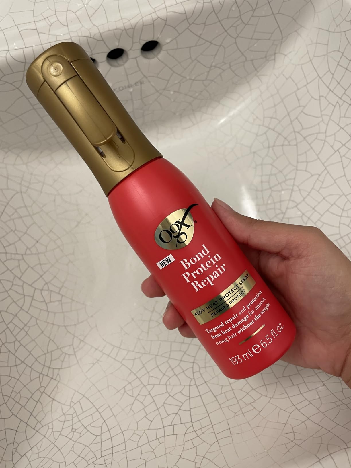 OGX Bond Protein Repair 450°F Heat Protect Spray for Hair 6.5 Fl Oz customer photo 2