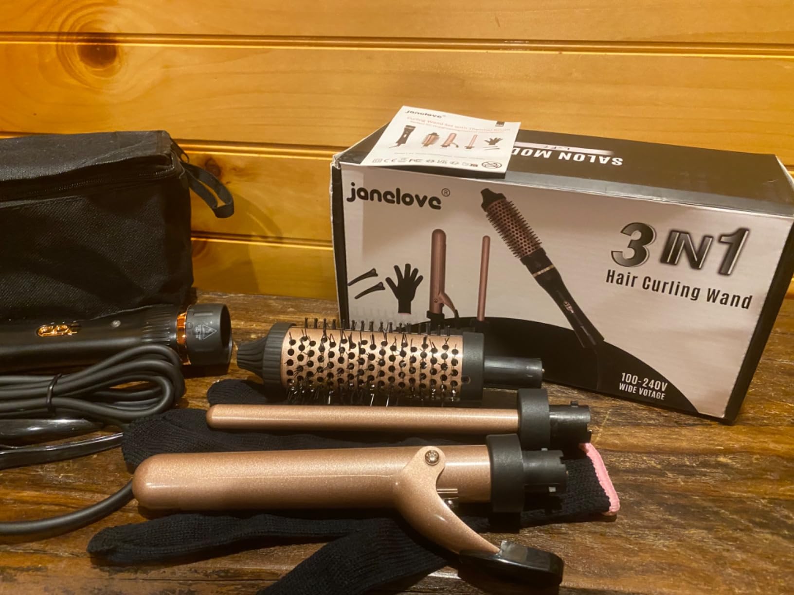 javelove 3 in 1 Curling Iron Set with Thermal Brush (1.5