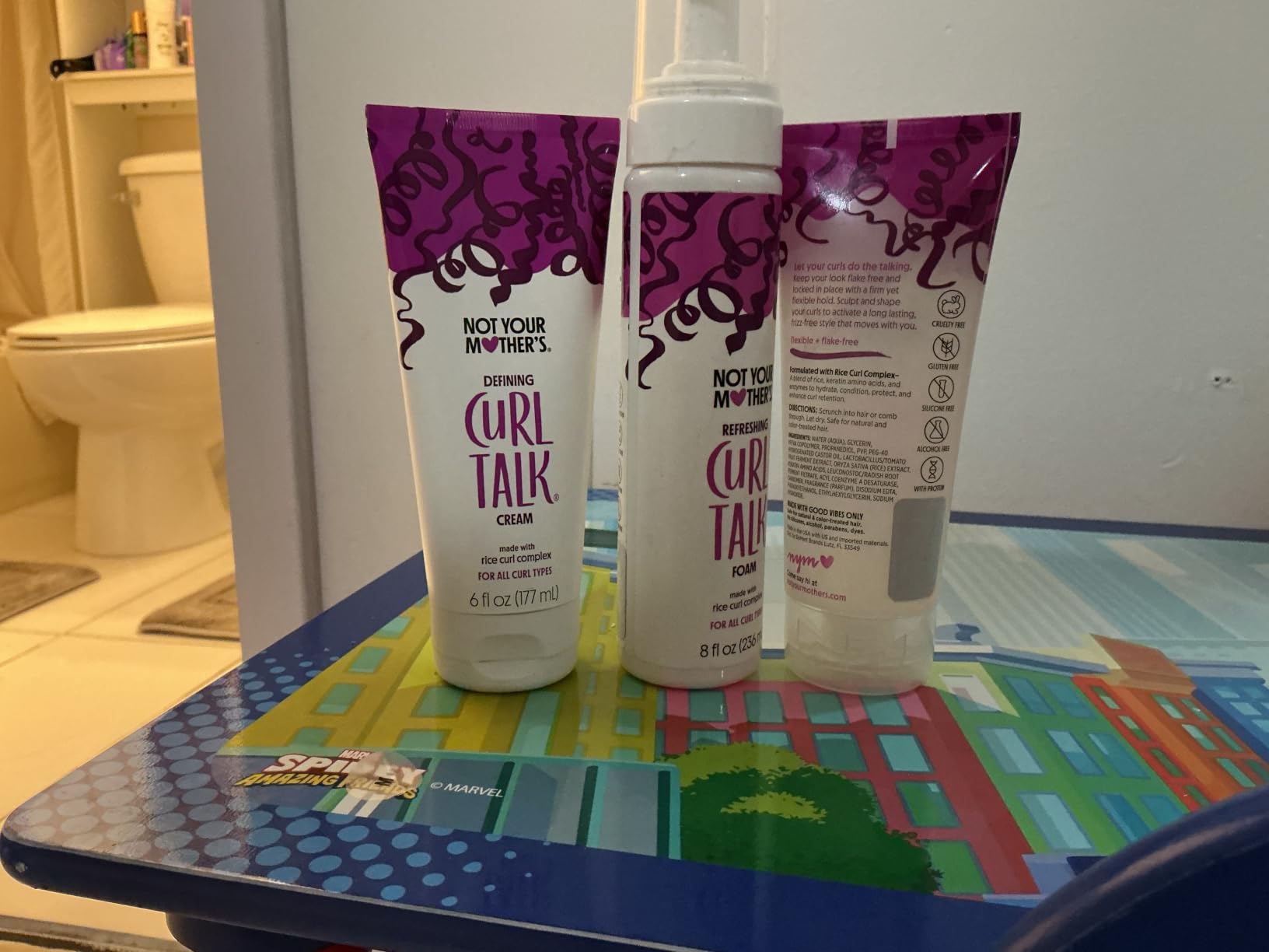 Not Your Mother's Curl Talk Frizz Control Sculpting Gel, Defining Cream, and Refreshing Curl Foam (3-Pack) - 6 and 8 fl oz - Formulated with Rice Curl Complex - For All Curly Hair Types customer photo 2