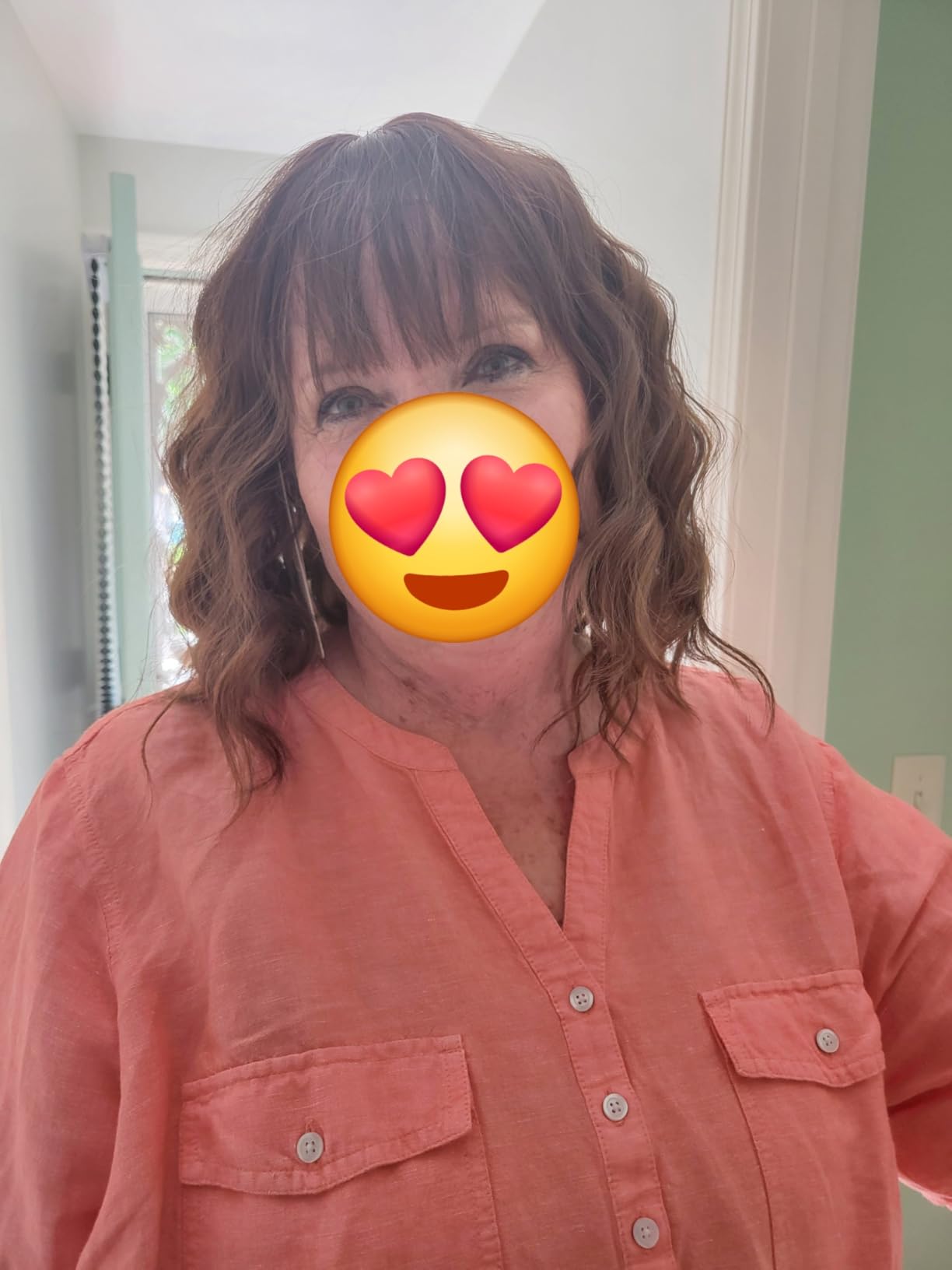 Lativ Brown Highlight Wigs for Women Short Wavy Curly Bob Wig with Bangs Shoulder Length 14 Inches Synthetic Hair for Daily Party Use customer photo 1