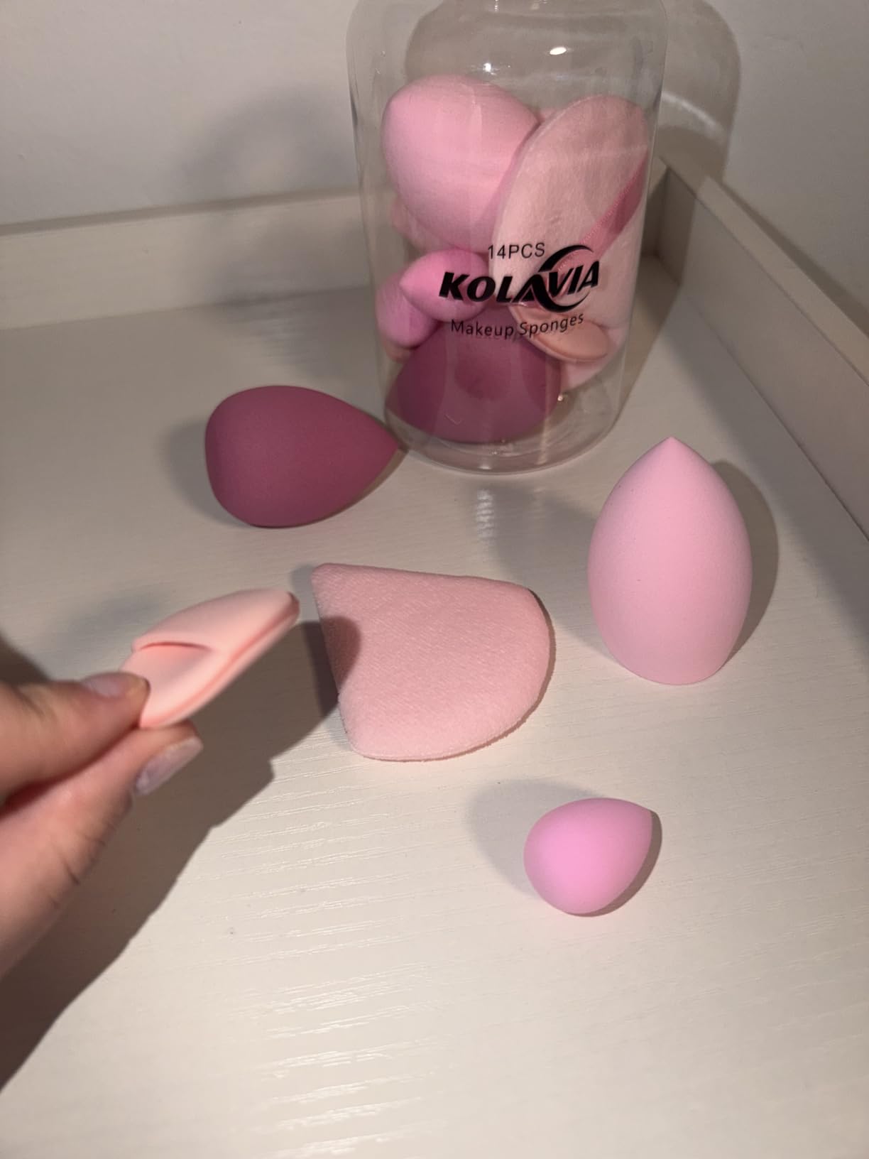 14PCS Makeup Sponge Set, Beauty Blender Sponge for Foundation Blending with 3PCS Mini Makeup Sponges & 4PCS Triangle Powder Puff, Soft Make Up Sponges for Face Cosmetic Applicator for Powder Liquid customer photo 1
