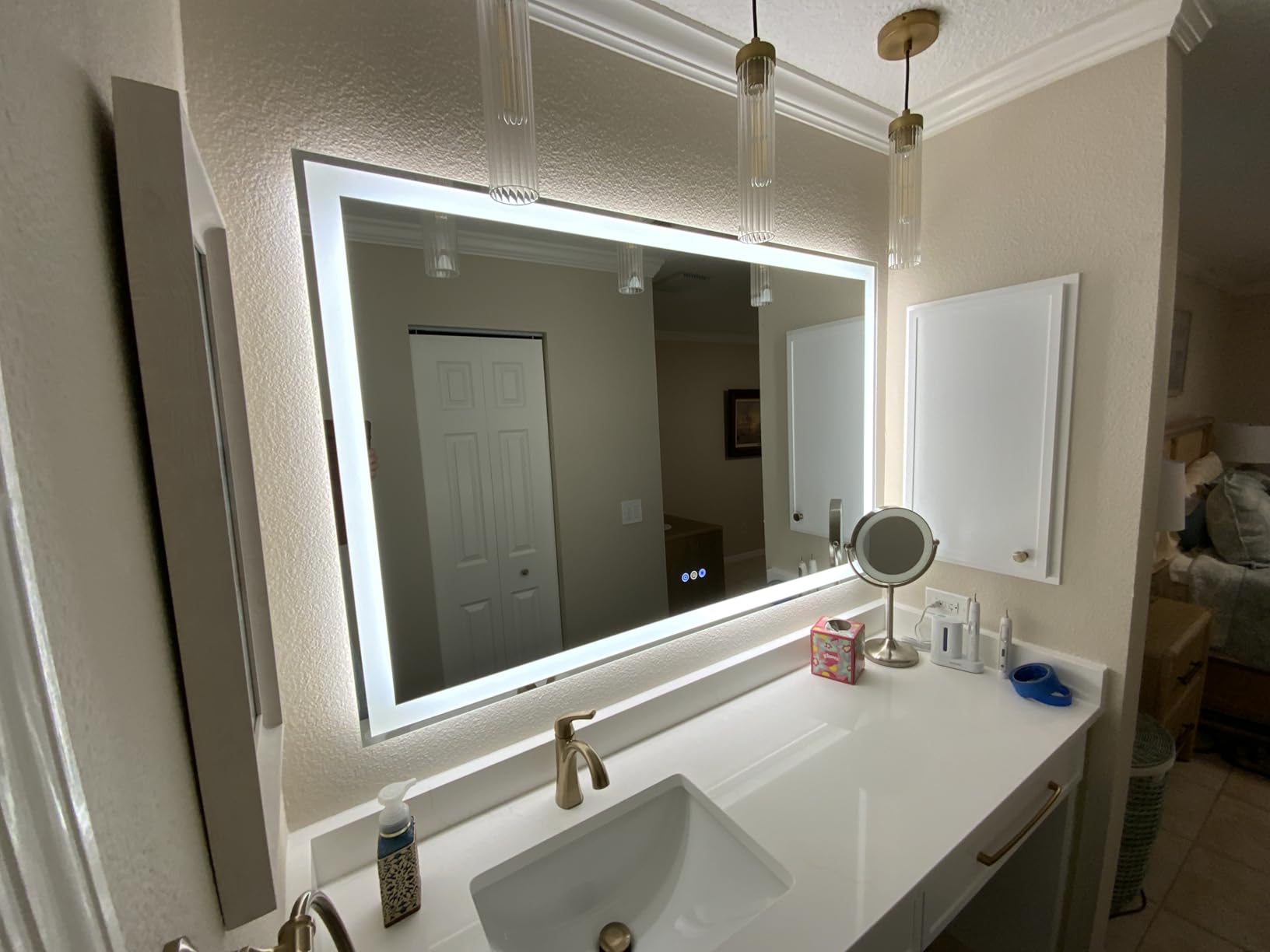 24x36 LED Bathroom Mirror, 6000LM, Separate Front and Back Lights | UL Certified, Shatter-Resistant Tempered Glass, Auto-Off Defogger, 3 Color Modes, Smooth Dimming, Smart Memory Setting customer photo 2