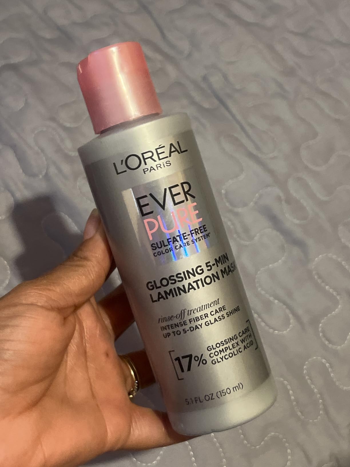 L'Oreal Paris Sulfate Free Glossing Lamination Hair Mask, 5-Minute Rinse-Off Hair Treatment with Glycolic Acid for Glass Shine, EverPure, 5.1 Fl Oz customer photo 2