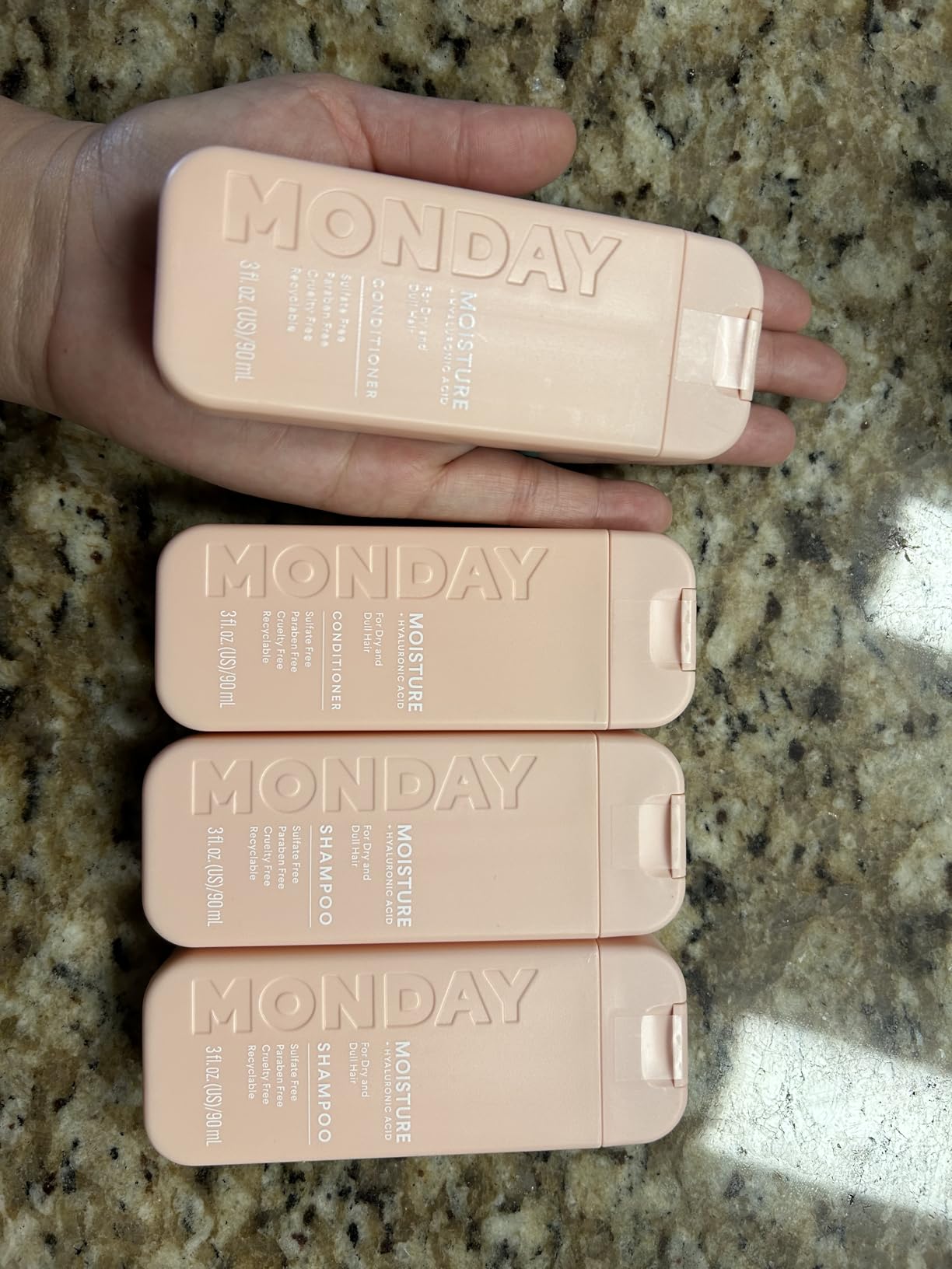 MONDAY Haircare MOISTURE Shampoo + Conditioner with Hyaluronic Acid & Shea Butter for Dry & Dull Hair 90 mL (Dual Set) customer photo 1