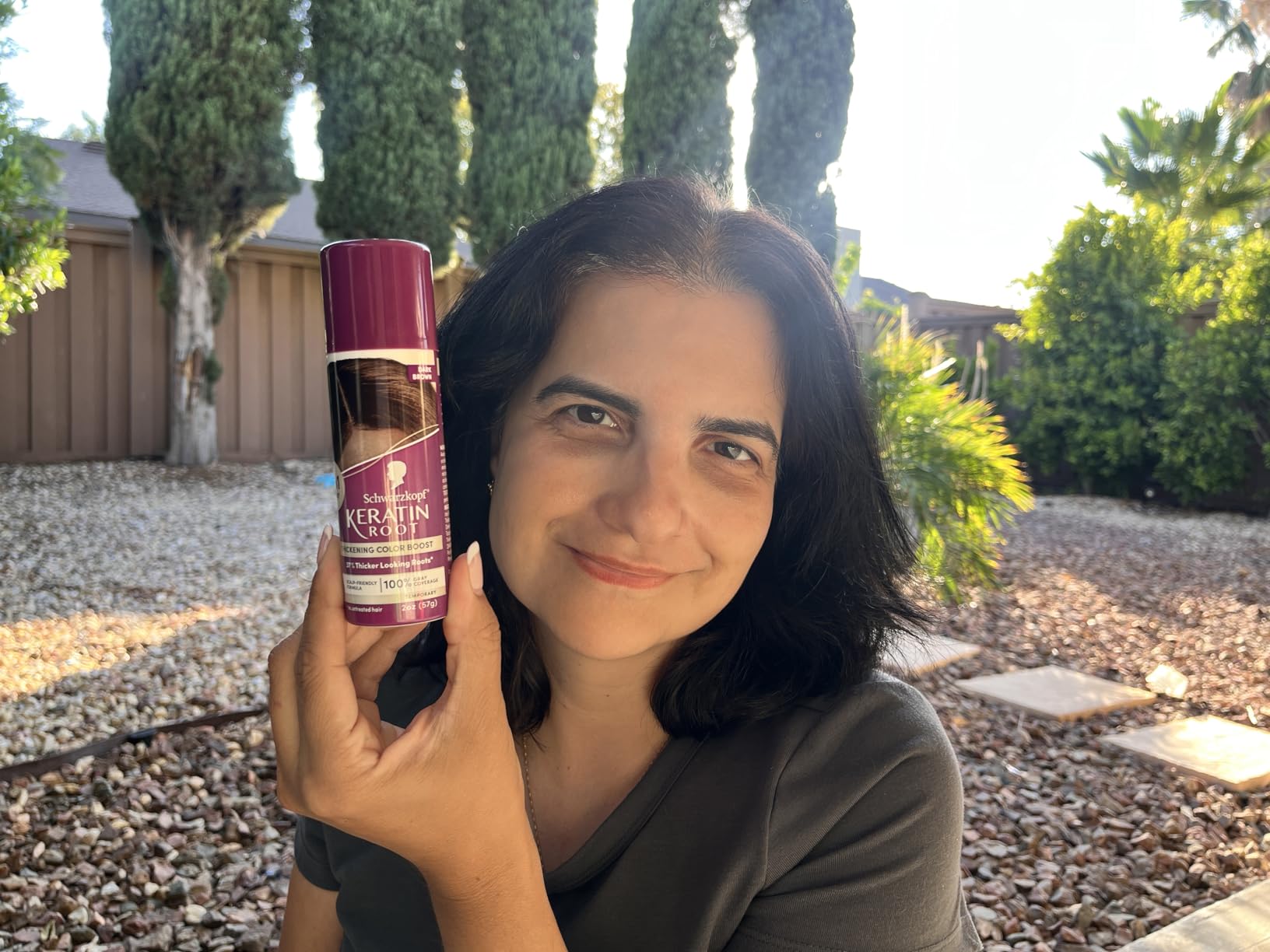 Schwarzkopf Keratin Root Temporary Hair Color Spray, Dark Brown, Instant Gray Coverage, Thicker, Fuller-Looking Roots, Easy-to-Use, No Ammonia, Low Mess Application, Scalp Friendly customer photo 2