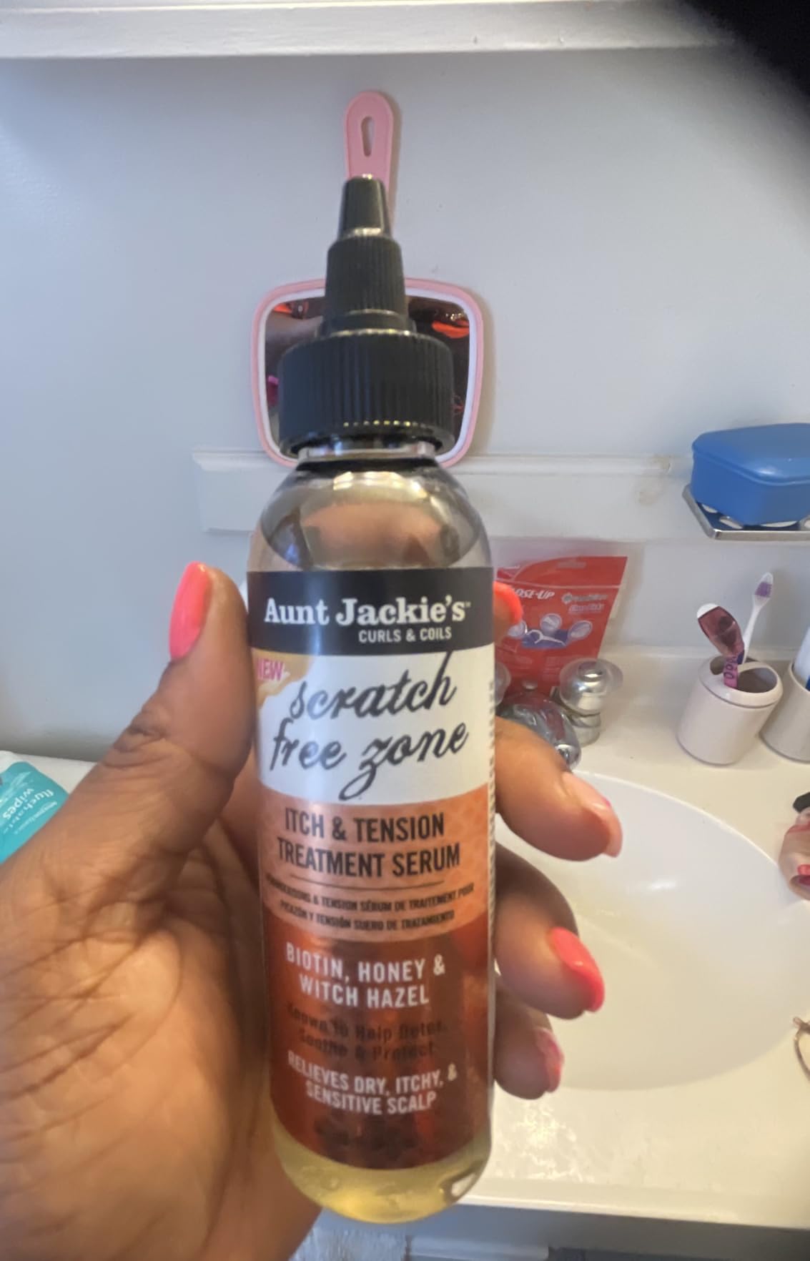 Aunt Jackie's Braid + Twist Collection Scratch Free Zone Itch & Tension Treatment Serum - Relieve Dry, Itchy Scalp with Witch Hazel, Biotin, and Honey - 4 fl oz customer photo 2