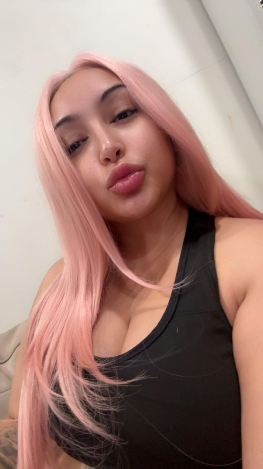 ENCOUNTERU Brown and Blonde Highlight Wear and Go Glueless Wig with Bangs Layered Pre Plucked Pre Cut HD Lace Front Synthetic Wigs for Women Ready to Wear Middle Part 26 Inch customer photo 2