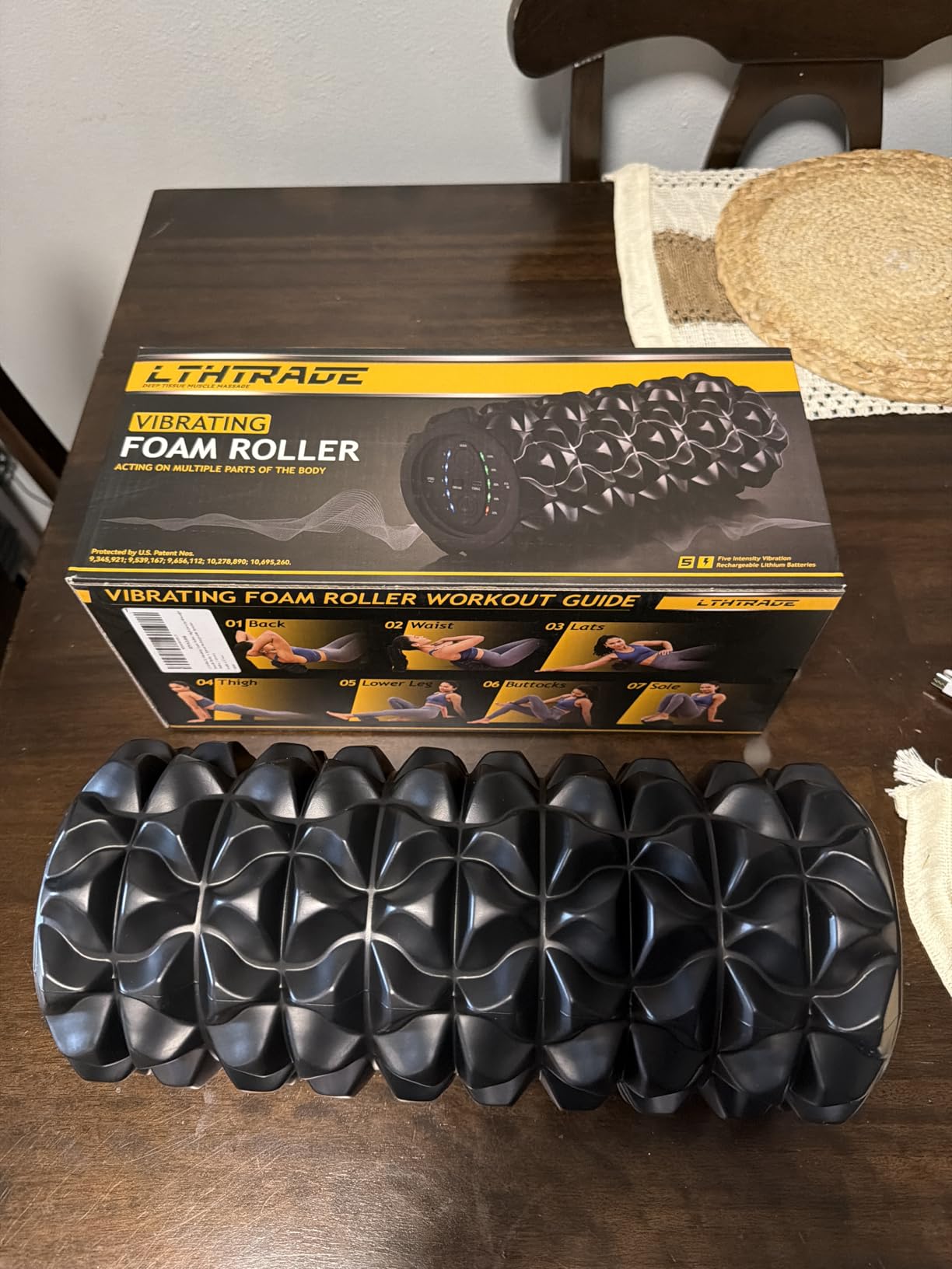 Vibrating Foam Roller for Muscle Recovery, 5-Speed, Rechargeable | High-Density Massage Roller for Physical Therapy, Back Pain Relief & Deep Tissue Massage, 2 Modes customer photo 2