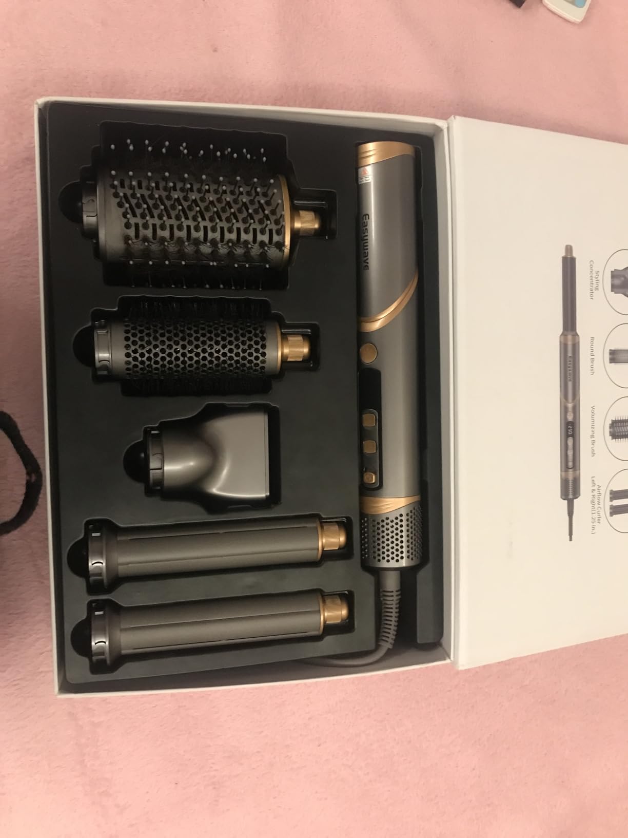 Easywave 5 in 1 Multi Hair Styler Dryer Brush: 110,000 RPM High-Speed, Flexible Air Styling & Drying System, Professional Negative Ionic Hot Air Brush Set for Fast Drying, Curling Volumizing customer photo 2