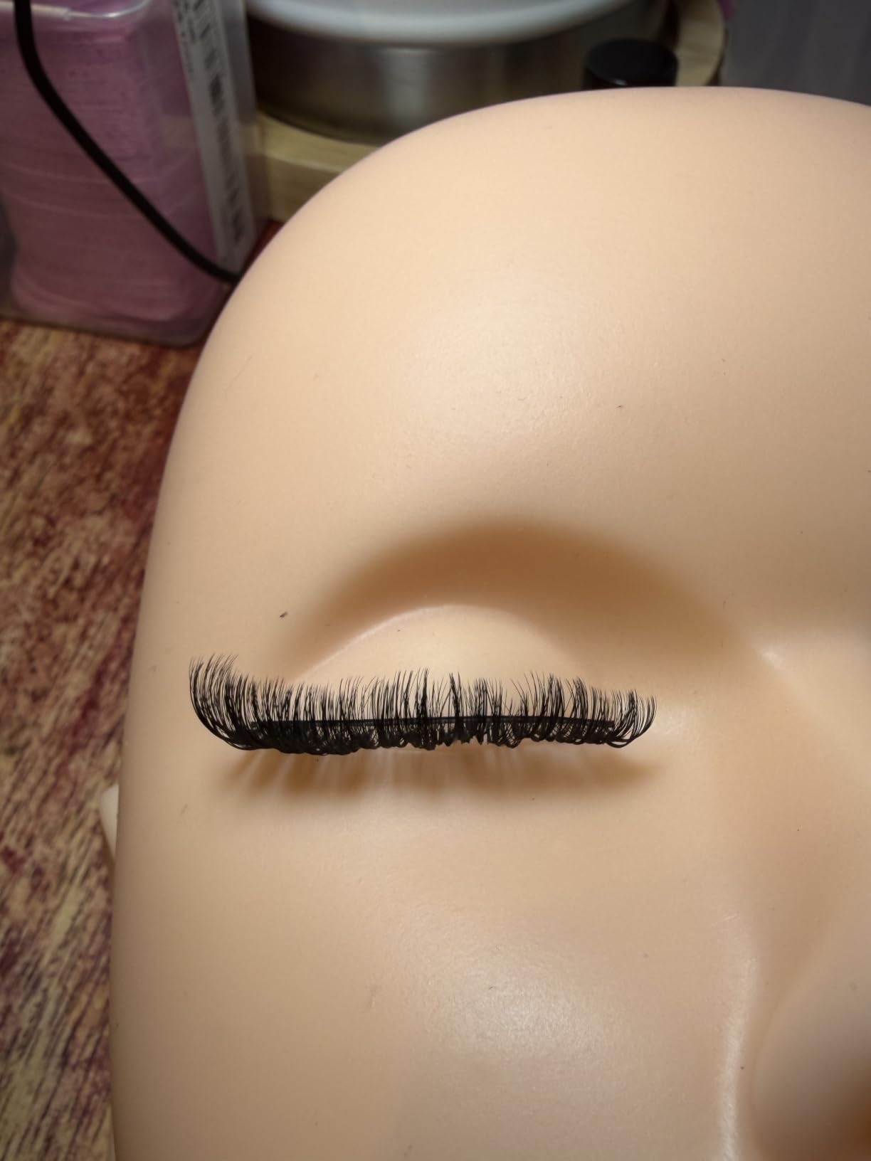 Eyelash Extension Kit for Beginners, Lash Extension Kit with Mannequin Head | Professional Lash Starter Kit with Lash Fan, Lash Extension Supplies for Practice Training Kit(Black) customer photo 2