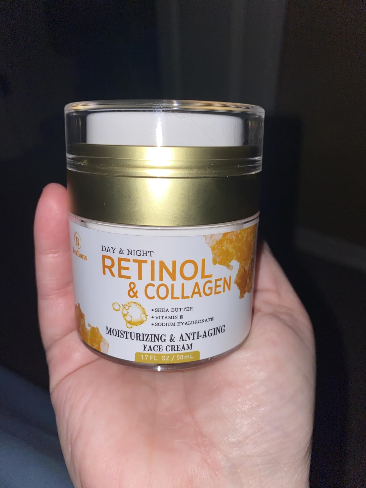 Retinol Cream for Face Anti Aging: Wrinkle Cream for Face Neck with Collagen Hyaluronic Acid - Night Moisturizer (1 Pack) customer photo 2