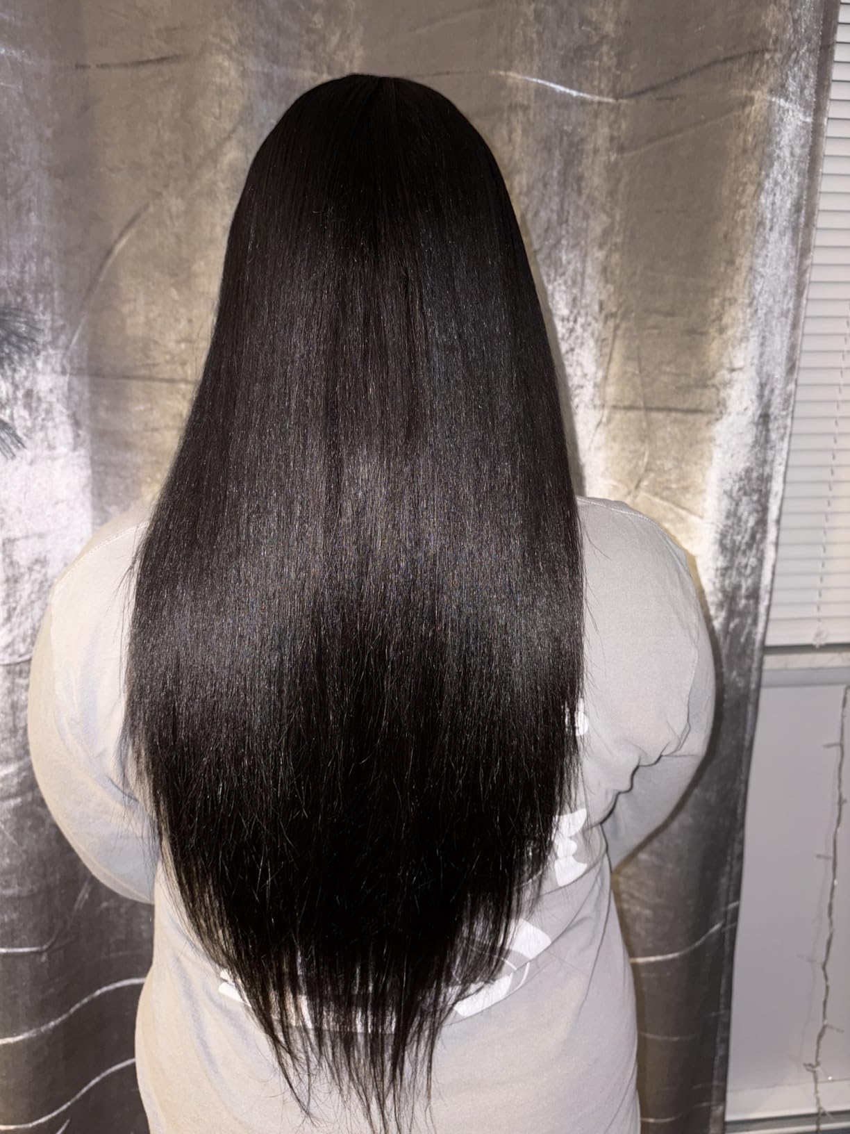 LUVME Silky Straight Seamless Clip in Hair Extensions 2 Pack 220g, 18 Inch Natural Black, 100% Real Remy Human Hair, Soft Full Volume, Easy Clip Ins for Daily Wear, Work, Parties & Weddings customer photo 2