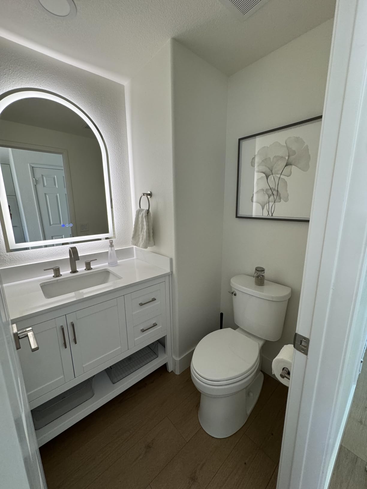 20x30 Inch Arched LED Bathroom Mirror | Dimmable LED Lighted Vanity Mirror with Lights, Backlit + Frontlit, Anti-Fog, 3 Colors, Memory, ETL Listed customer photo 1