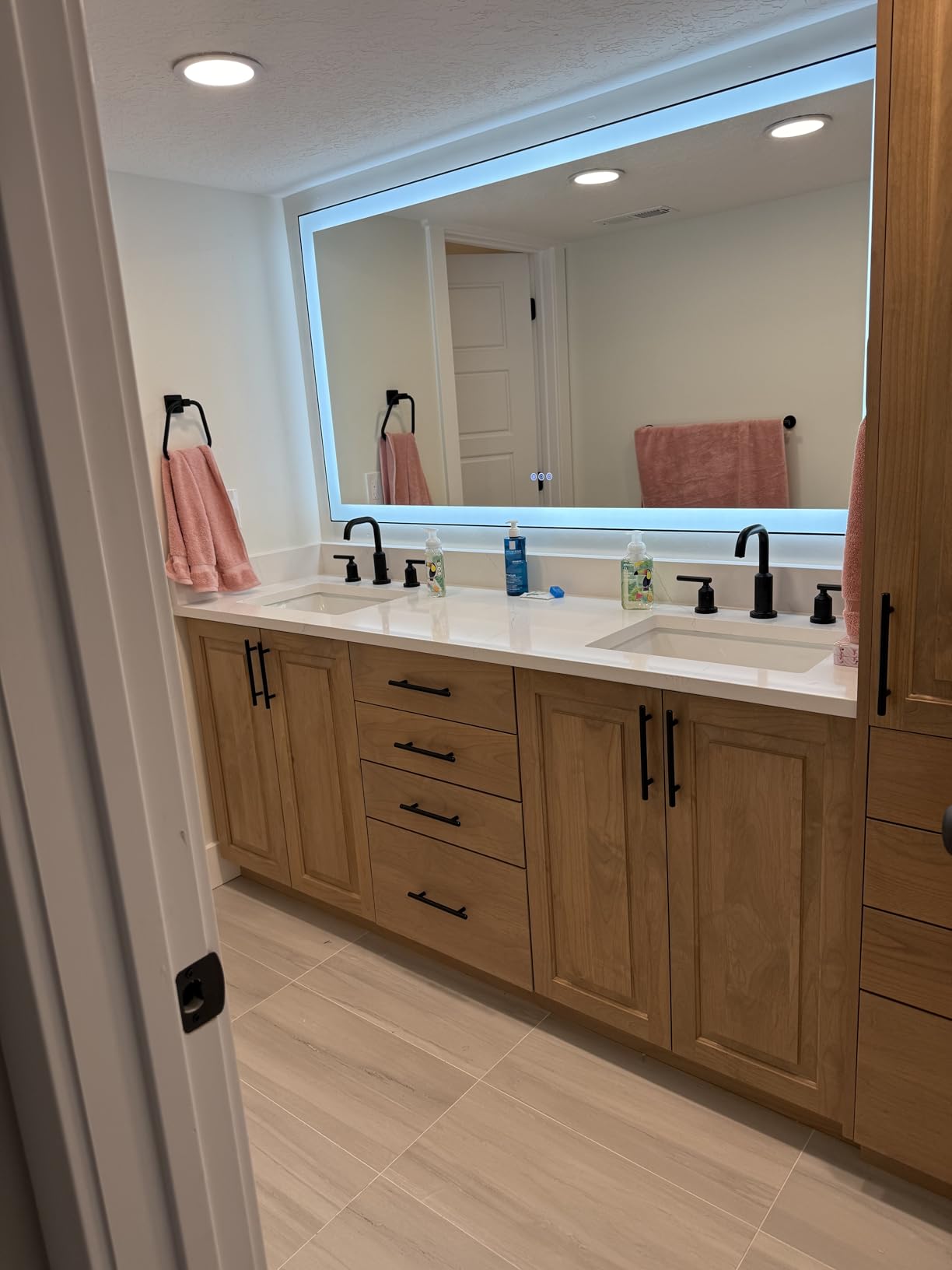 20x30 Inch Arched LED Bathroom Mirror | Dimmable LED Lighted Vanity Mirror with Lights, Backlit + Frontlit, Anti-Fog, 3 Colors, Memory, ETL Listed customer photo 2