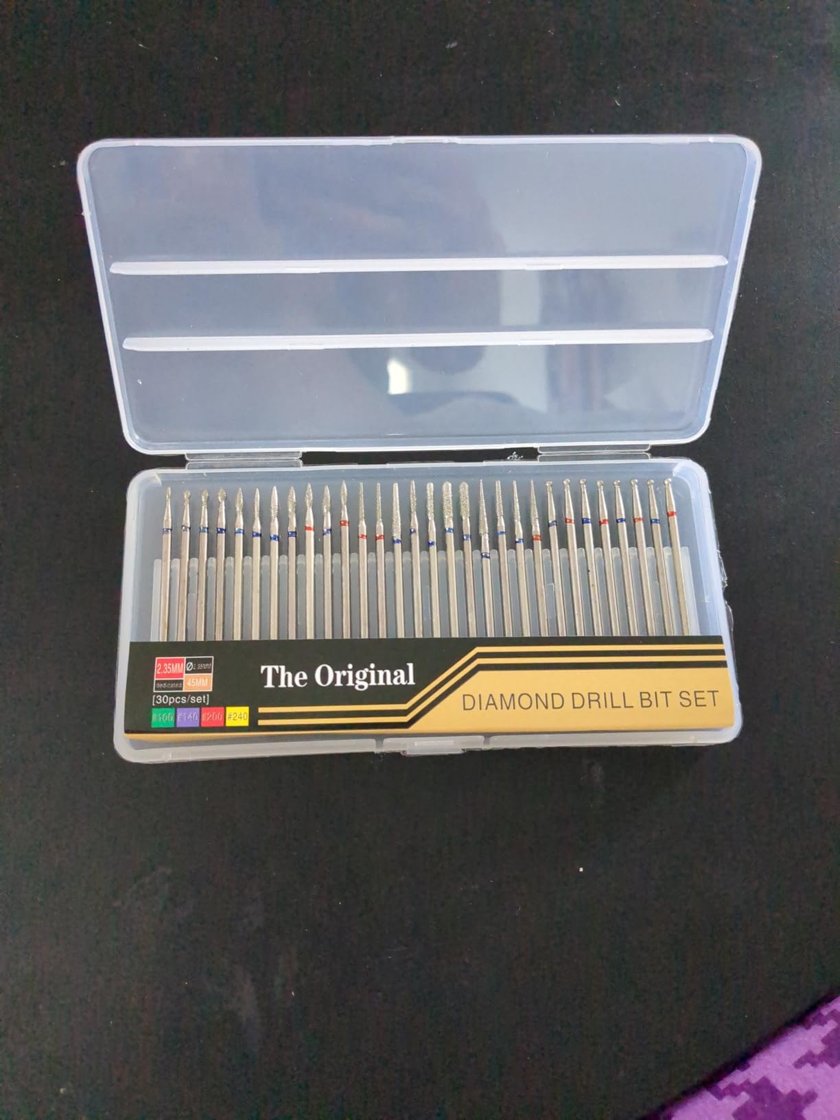 Professional Safety Diamond Nail Drill Bit Set, 3/32 inch Carbide Cuticle Bits for Electric Manicure and Pedicure, 30 Pieces customer photo 1