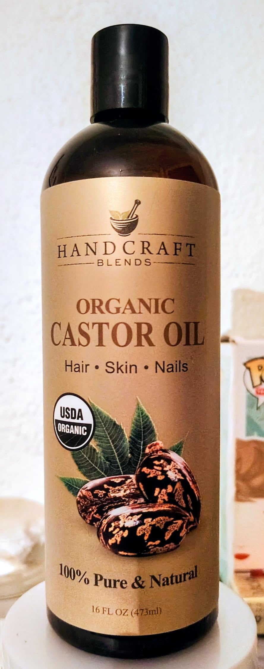Handcraft Blends Cold-Pressed Jamaican Black Castor Oil 4 Fl Oz | Glass Bottle | Lash Brushes | 100% Pure and Natural | Premium Grade Carrier Oil | Hair, Eyelashes and Eyebrows | Hair and Body customer photo 1