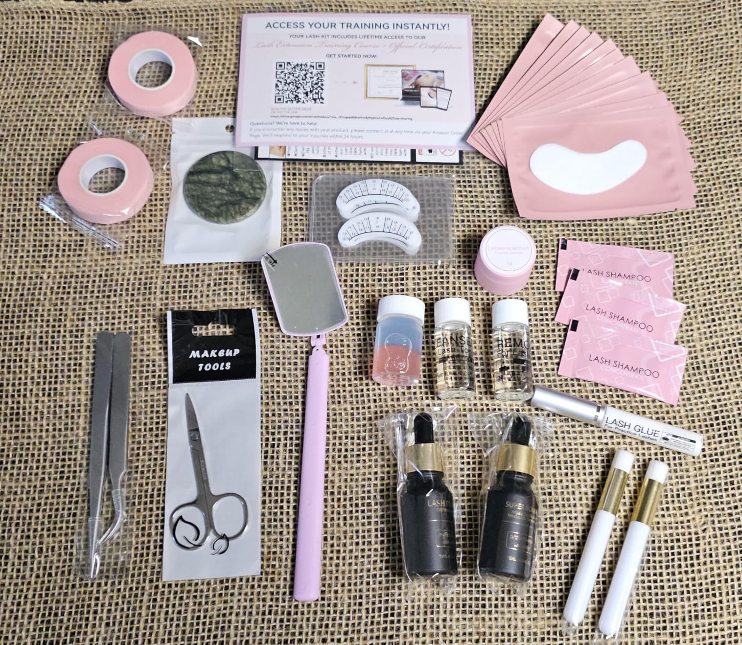 Eyelash Extension Kit with Training Course, PDF Guide | Complete 446 Pcs Lash Practice Set with Mannequin Head, Glue, Tweezers, Fan, Primer & Bonder for Beginners customer photo 2