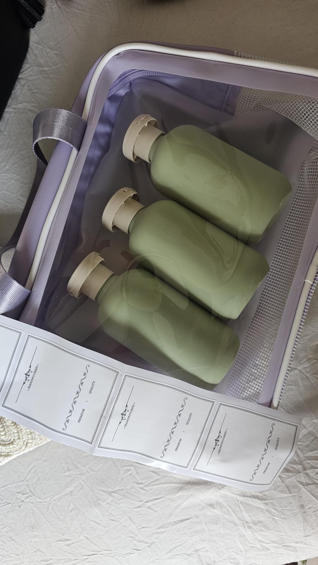 ASEVAT Leak Proof Travel Bottle with Flip Cap, Shampoo and Conditioner Bottle Set, Refillable Containers for Lotion, Cream Shampoo (Green+Blue+Pink, 3.4 Ounces) customer photo 2