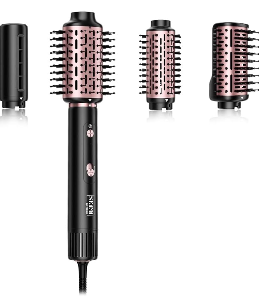 SKIMI 110,000 RPM Brushless Motor Hair Dryer Brush - 5 Multi-Styler for Fast Drying, Curling, Volumizing & Straightening | High-Speed Hot Air Brush for All Hair Types (Black & Blush Red) customer photo 2