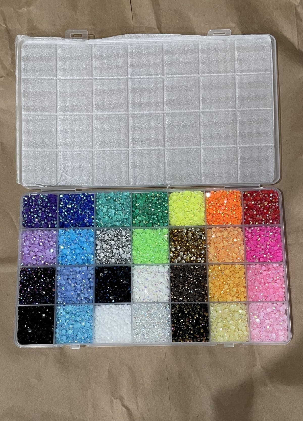 38000Pcs 3mm Jelly Rhinestones Bedazzling Kit | 28 Colors Flatback Gems with 3Pcs B7000 Jewelry Glue, Diamond Art Tools for Bedazzling Shoes Books Crafts Nail Art customer photo 2