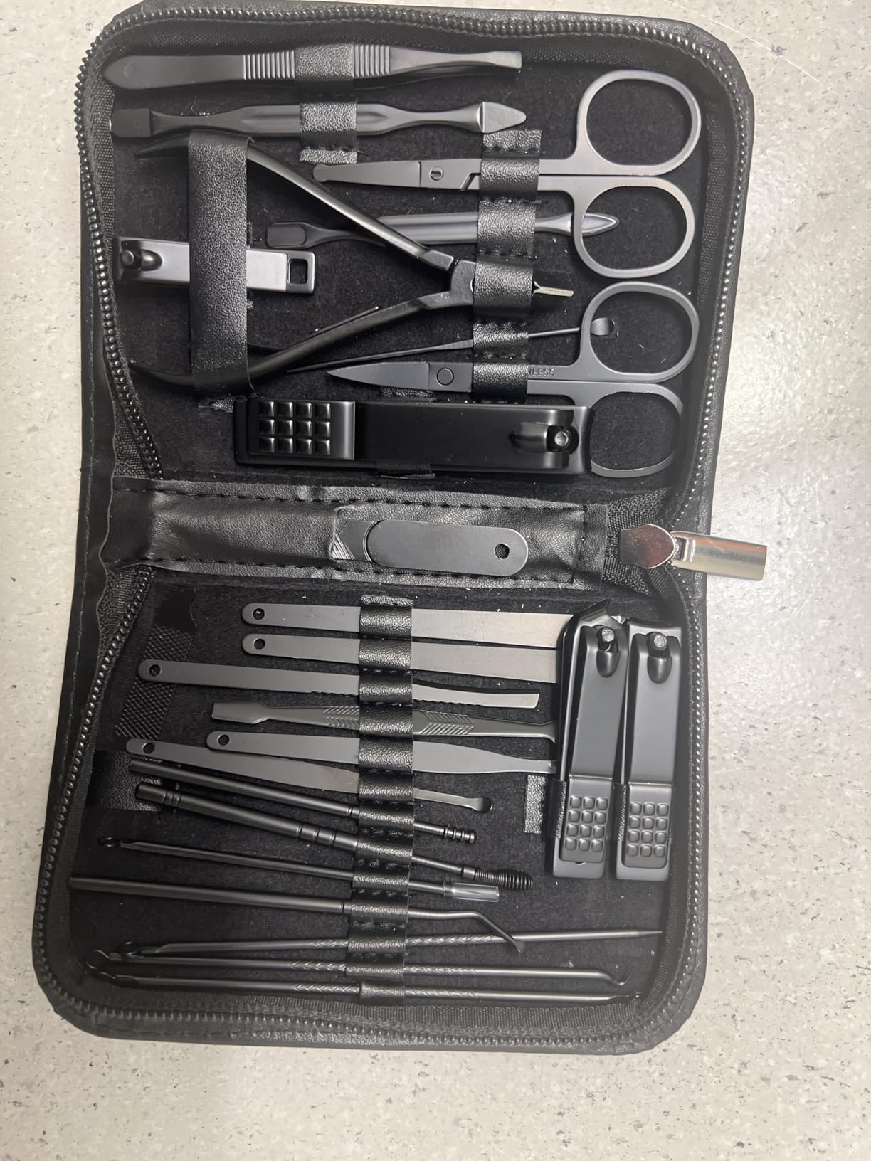 MINKINH Manicure Set Professional Nail Clipper Kit-26 Pieces, Stainless Steel Manicure Kit with Luxurious Travel Case Nail Grooming Kit customer photo 1