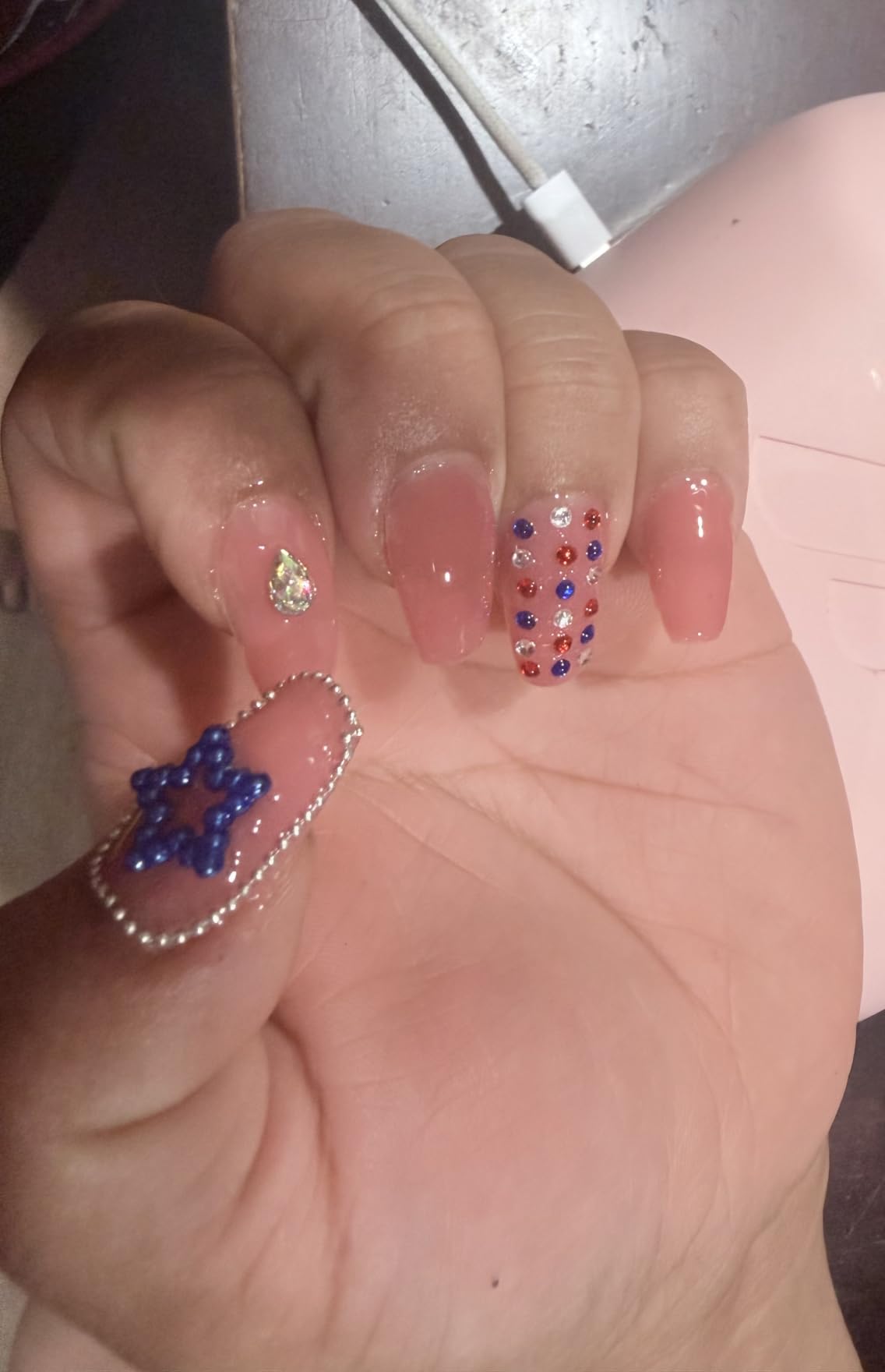 FANDAMEI Nail Charms, Nail Rhinestones Kit with 8 Boxes of Nail Gems, Bedazzling Kit for Nails, Colorful Clear Flatback Rhinestones, Charms Y2K for Nails, Multi Shape Nail Art Accessories for Crafts customer photo 1