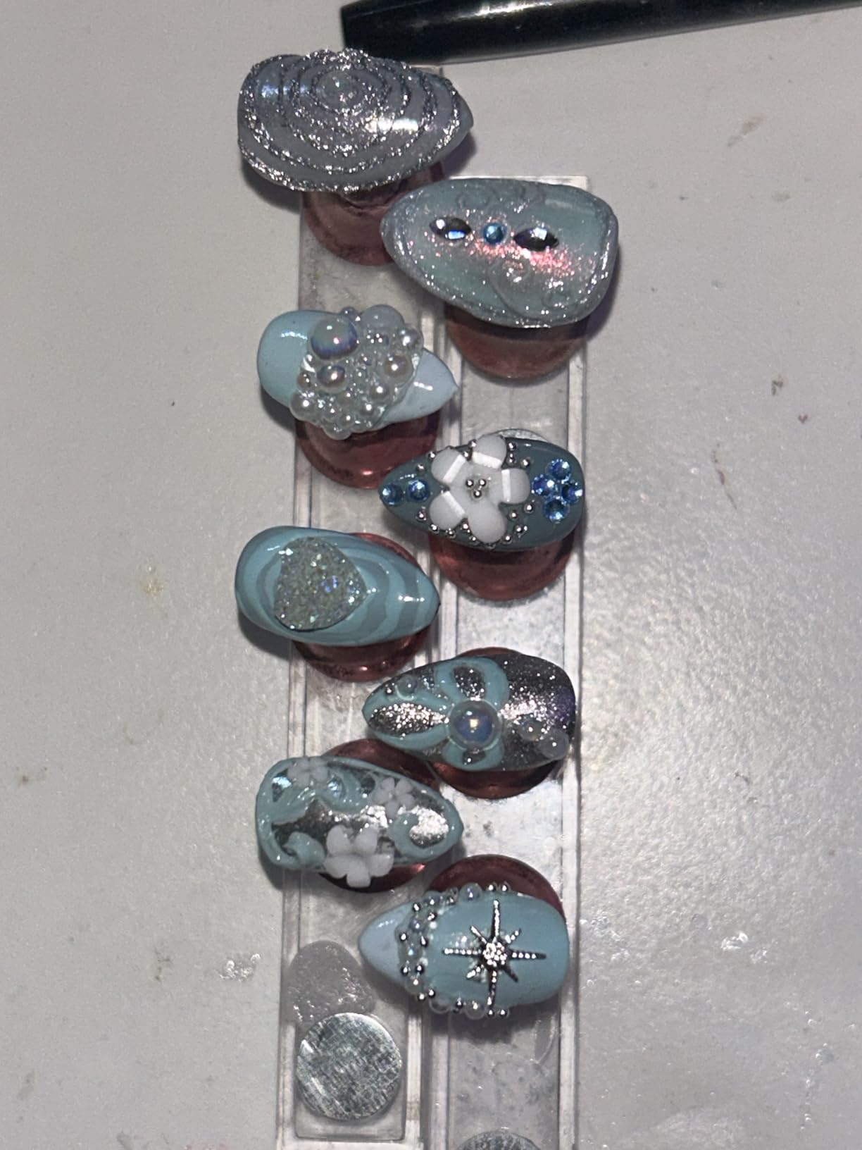 FANDAMEI Nail Charms, Nail Rhinestones Kit with 8 Boxes of Nail Gems, Bedazzling Kit for Nails, Colorful Clear Flatback Rhinestones, Charms Y2K for Nails, Multi Shape Nail Art Accessories for Crafts customer photo 2