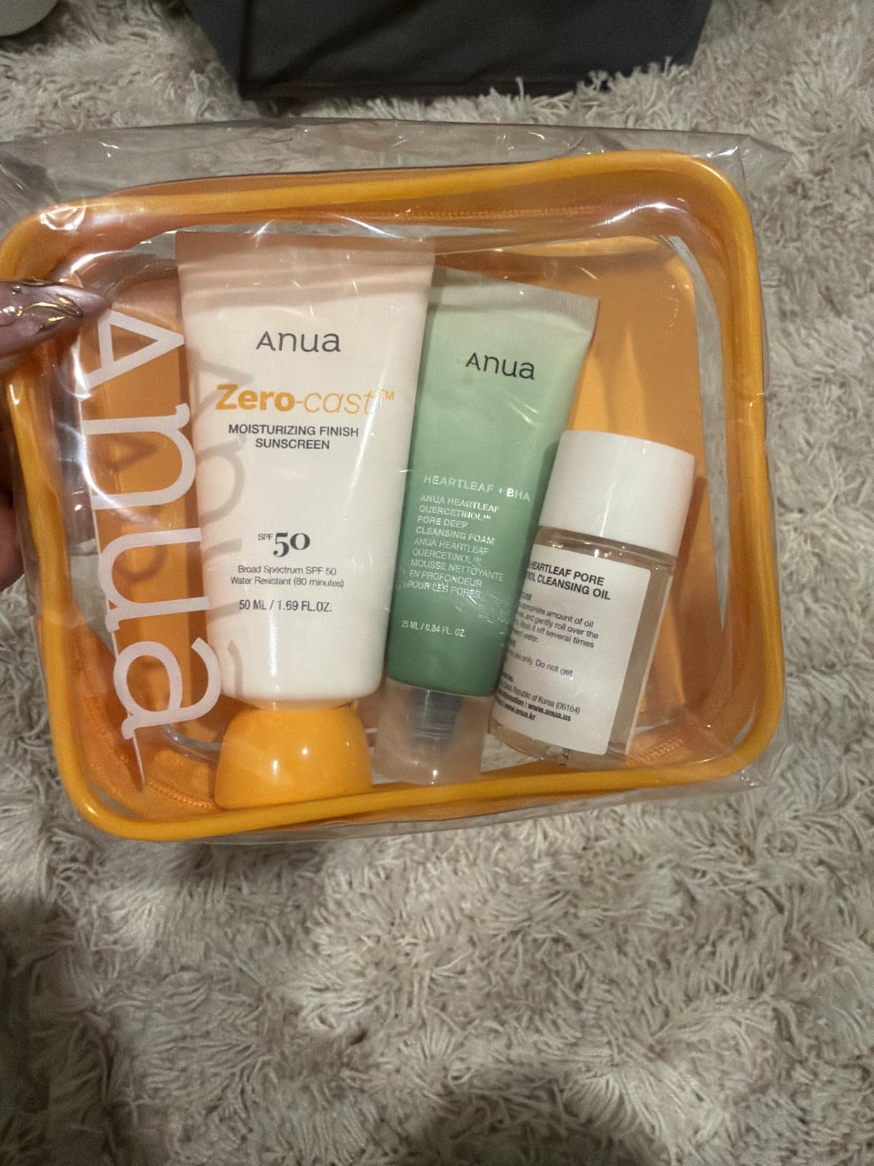 Anua Sun-Ready Travel Kit, Zero-Cast Sunscreen & Cleansing oil & Face Wash. Korean Sunscreen with Mini Size Double Cleansing routine, Korean Skincare Set customer photo 1