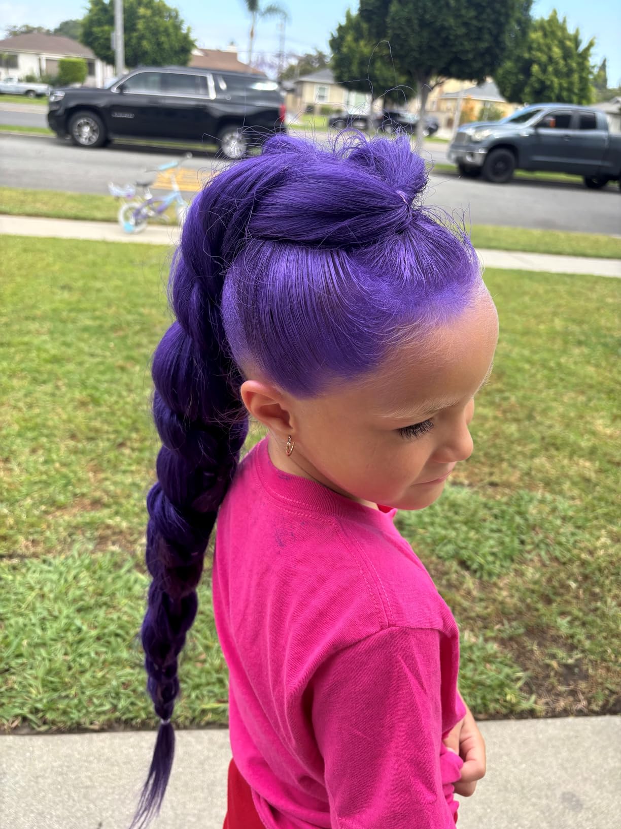Temporary Hair Color Spray For Kids Women Men, Temporary Hair Dye Washable Hair Color Wax Non-Sticky For Cosplay Party DIY, Christmas Party, Halloween Crazy Hair Day(Blue, 4.06 oz) customer photo 1