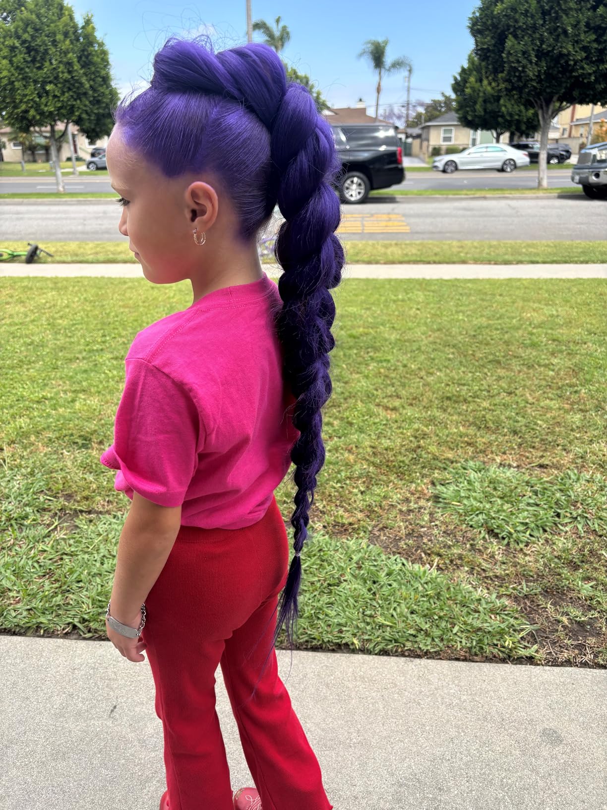 Temporary Hair Color Spray For Kids Women Men, Temporary Hair Dye Washable Hair Color Wax Non-Sticky For Cosplay Party DIY, Christmas Party, Halloween Crazy Hair Day(Blue, 4.06 oz) customer photo 2